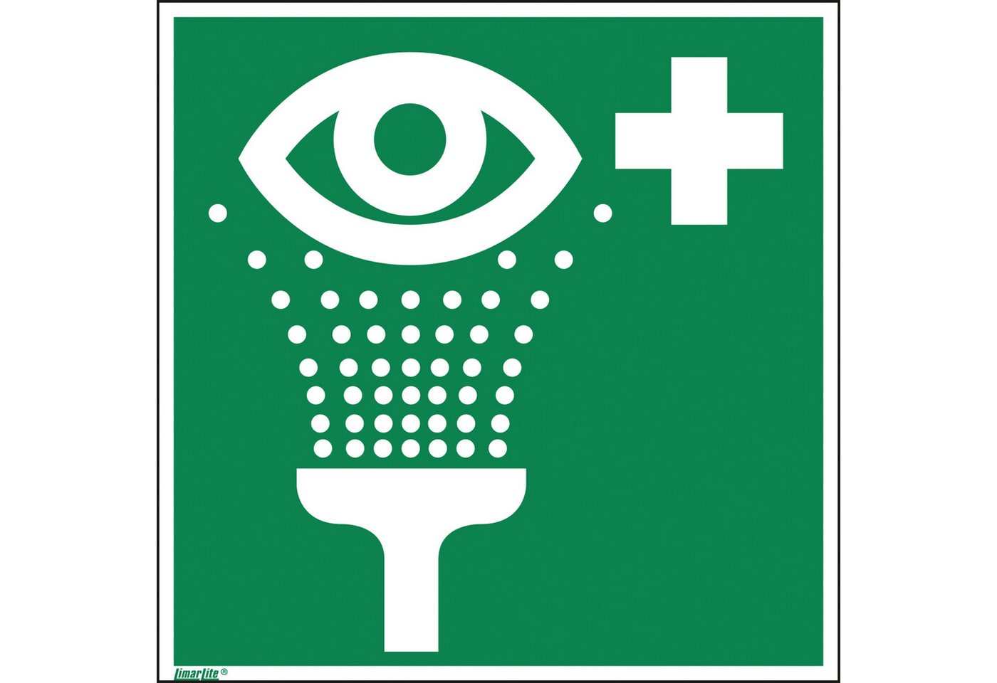 Thumbnail - Soennecken Hinweisschild Hinweisschild "Augenspüleinrichtung" ISO 7010 PVC 20x20cm