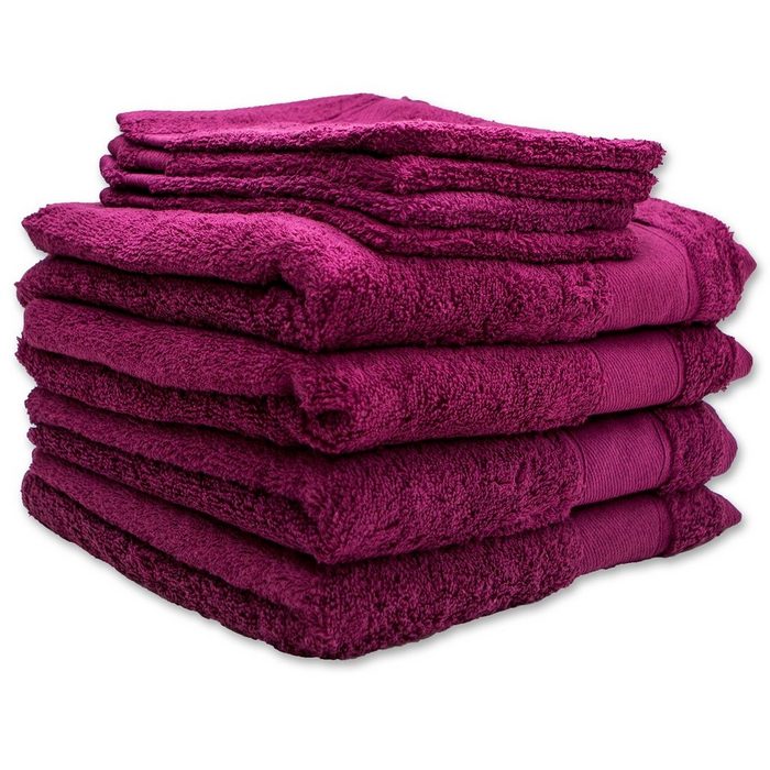 EASYmaxx Handtuch Set Baumwolle (8-tlg) DESCAMPS Handtuch 8-teiliges Set lila