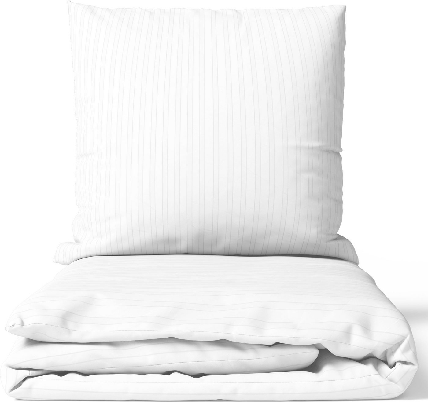 Leonado Vicenti Bettwäsche Luxuriöses Satin Set Damast, Satin, 2 teilig, elegantes Streifen Design, 100% Baumwolle, mit Reißverschluss