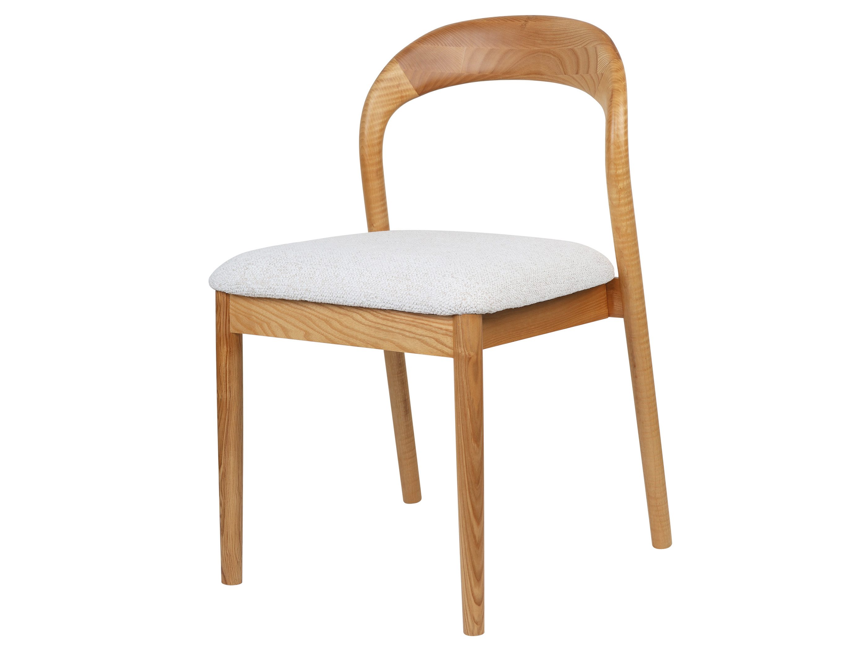 SeedWave Esszimmerstuhl Minimalistischer Küchenstuhl aus Eschenholz, Geschwungene Rückenlehne, 1.Stück. Die Sitzfläche mit weichem Polster