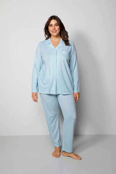 TruYou Pyjama Pyjama Zweiteiler Schlafanzug feine Streifen