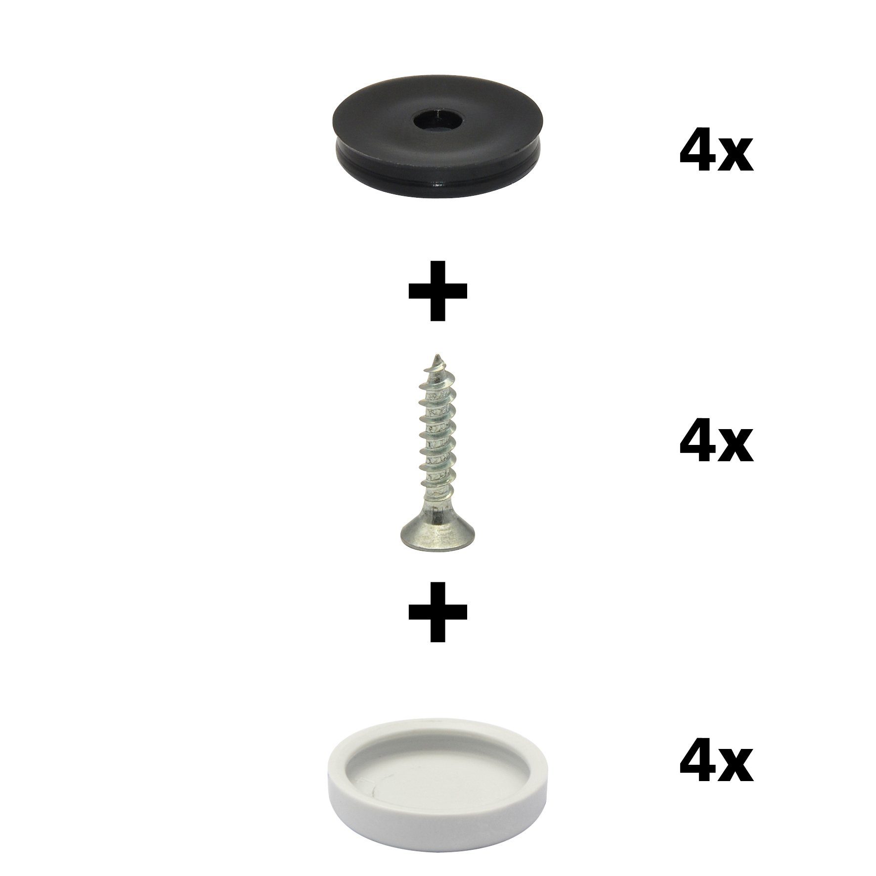WAGNER design yourself Нажмите планер QuickClick® Stuhlgleiter, Kunststoffgleiter, Möbelgleiter I 4er-Set zum Anschrauben I 4x Basis + Schraube + Gleiteinsatz austauschbar - Kunststoff HYPER - Durchmesser Ø 17, 20, 25, 30, 40, 50 mm - Made in DE