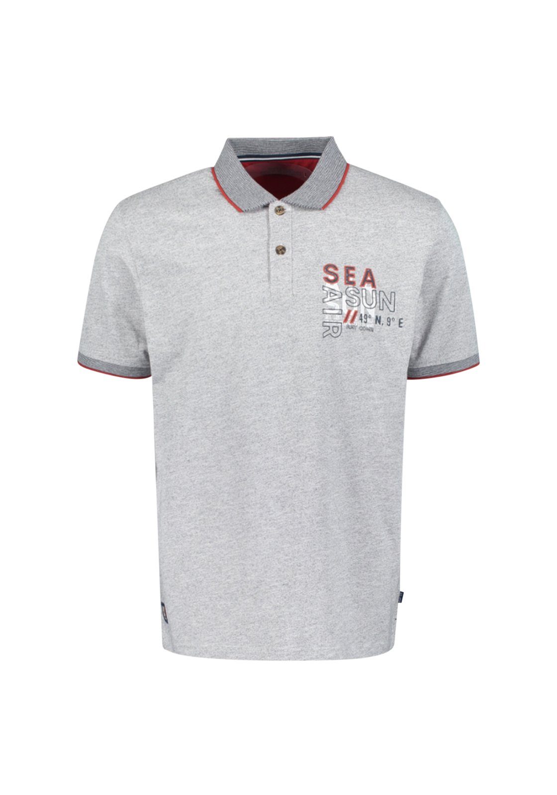 RAY Poloshirt TLB40.304.0924 Brust-Print