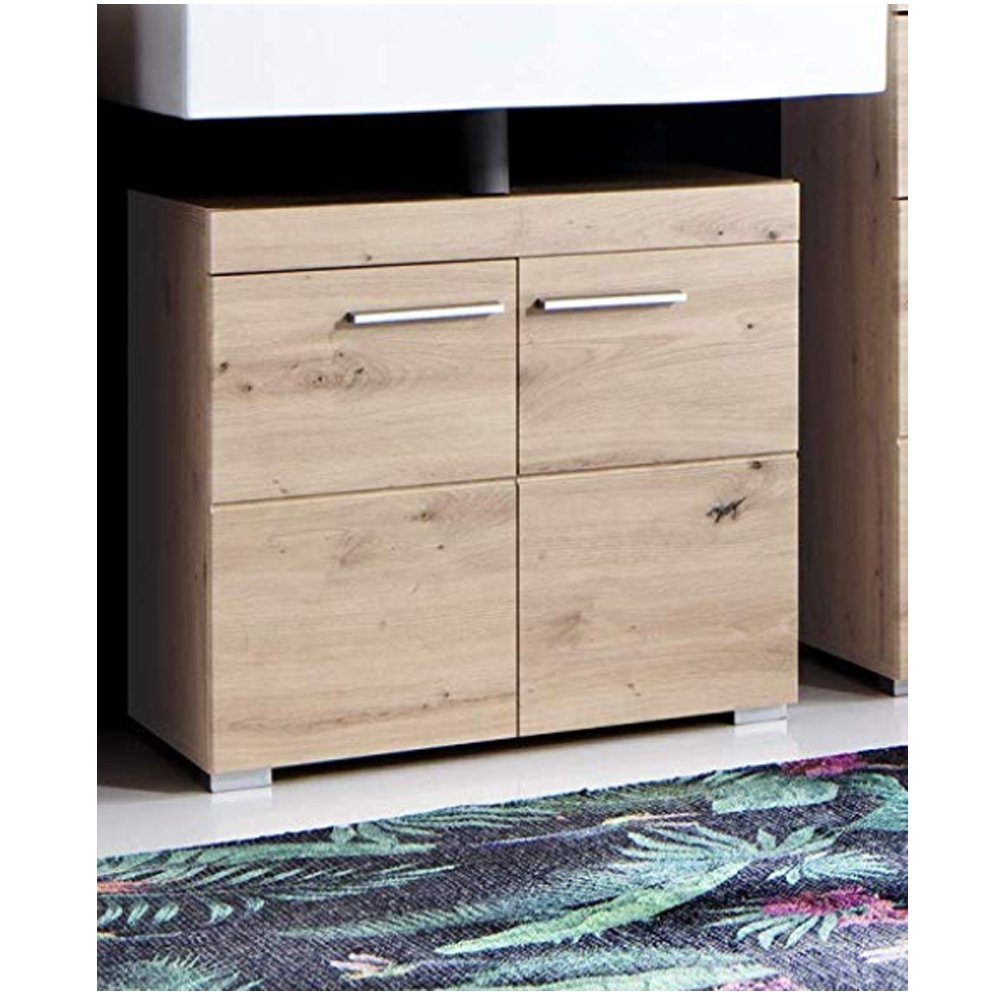 trendteam Waschbeckenunterschrank Waschbeckenschrank Badschrank Badmöbel Unterschrank Braun 60x56x34cm