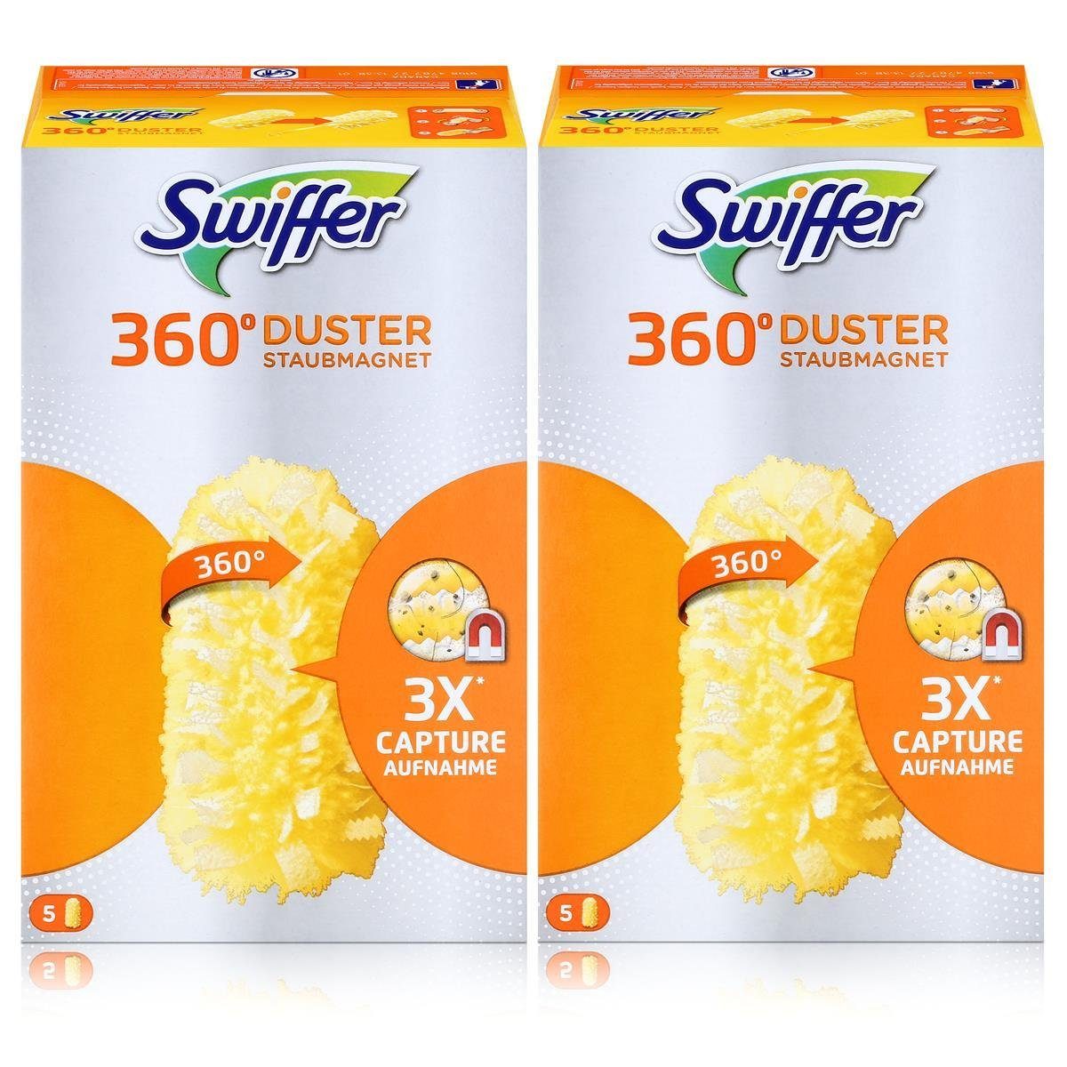 Swiffer 360° Duster Staubmagnet 5 Tücher - Fängt Staub & Schmutz ein (Reinigungstücher