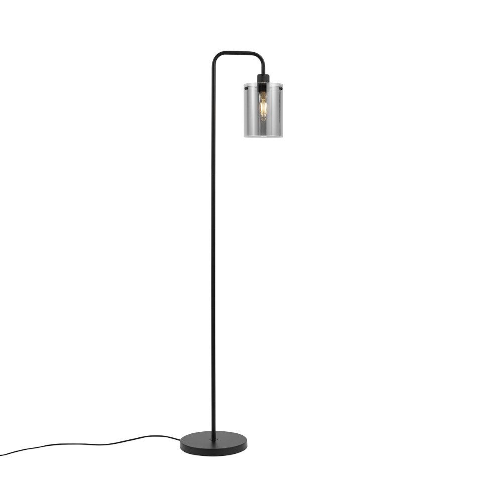 Qazqa Stehlampe Domo, ohne Leuchtmittel, Warmweiß, QAZQA Stehlampe, e27, Schwarz, Stahl, Design