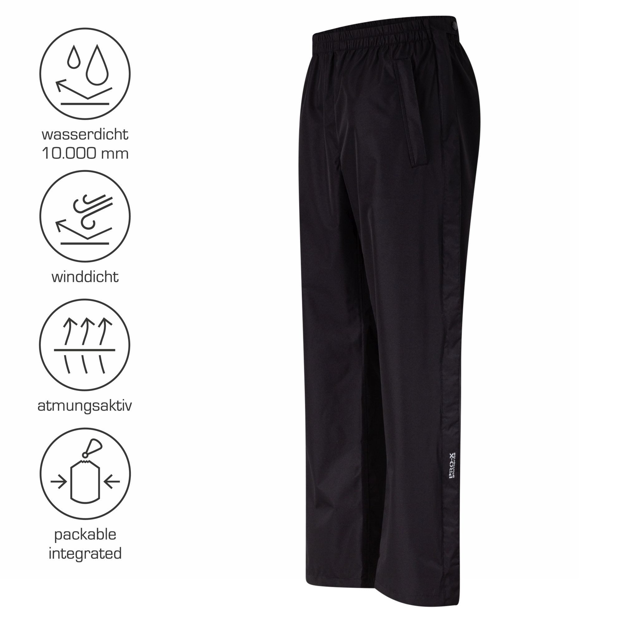 PRO-X ELEMENTS Regenhose LOGON integrierte Packtasche