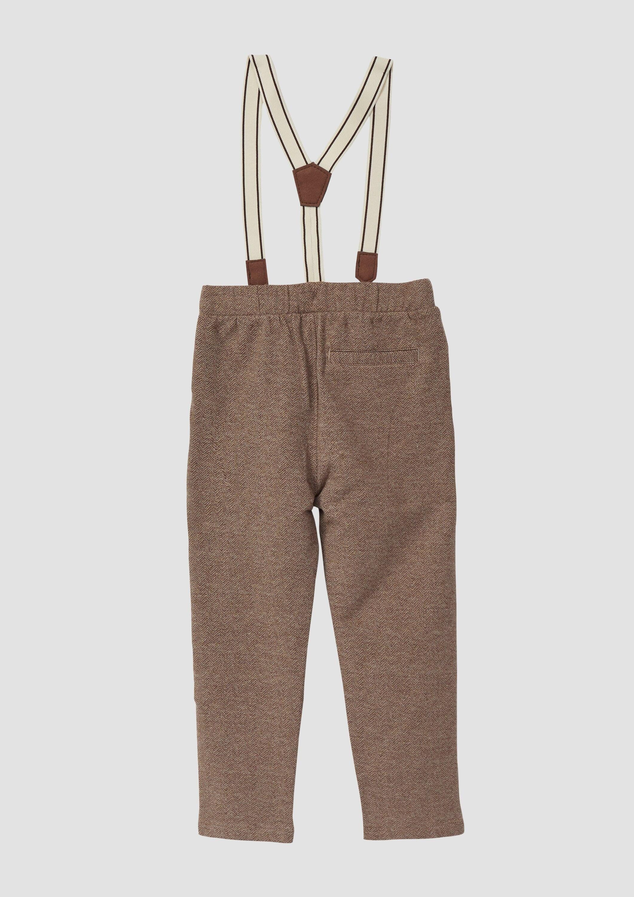s.Oliver Chinos Leggins Festive Hose mit Herringbone-Muster und Брюкиträgern