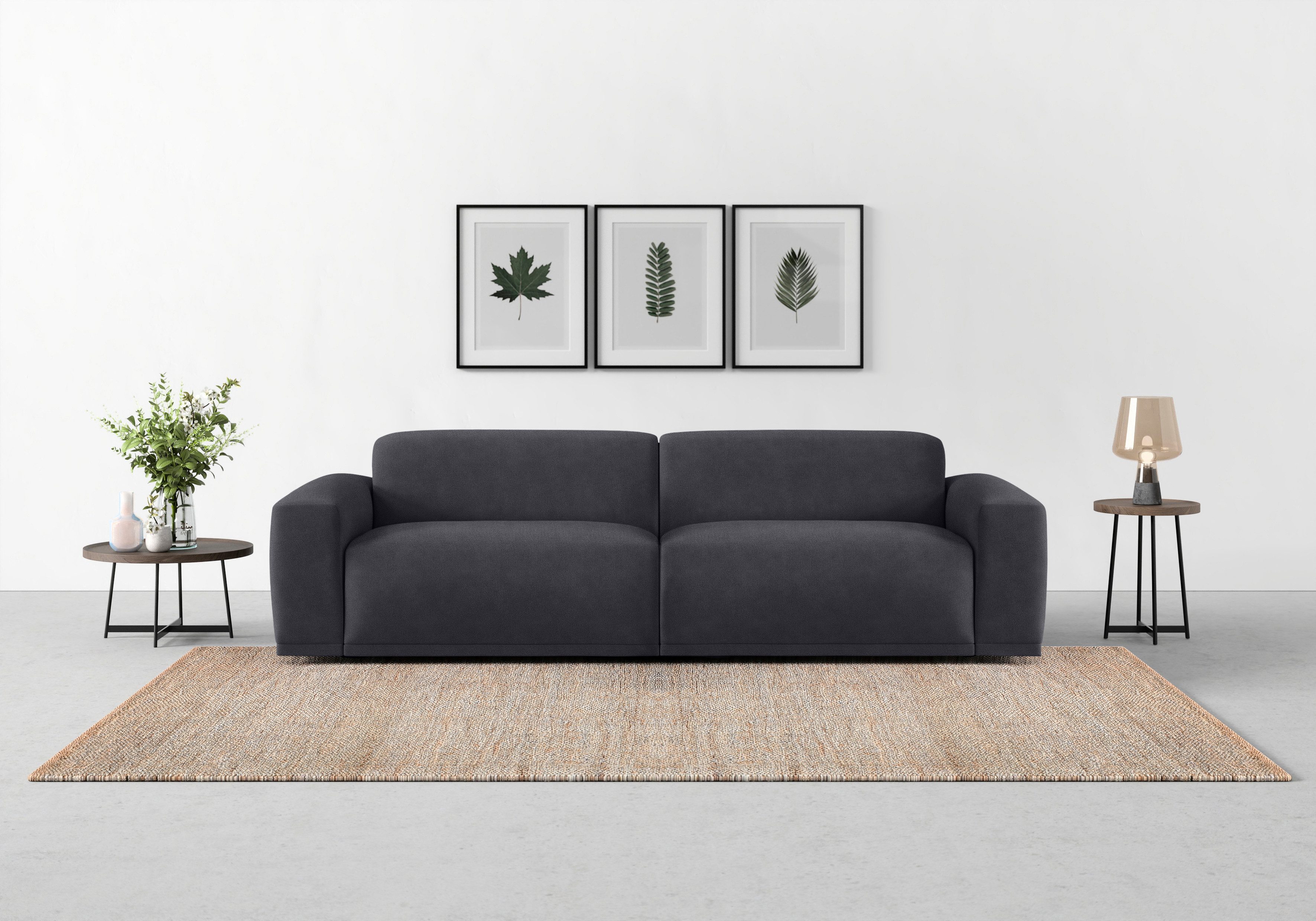 TRENDMANUFAKTUR Big-Sofa Braga, mit hochwertigem Kaltschaum, Megasofa, in Cord erhältlich, modernes Big-Sofa, Couch mit hohem Sitzkomfort, 254/72/107 cm (B/H/T)