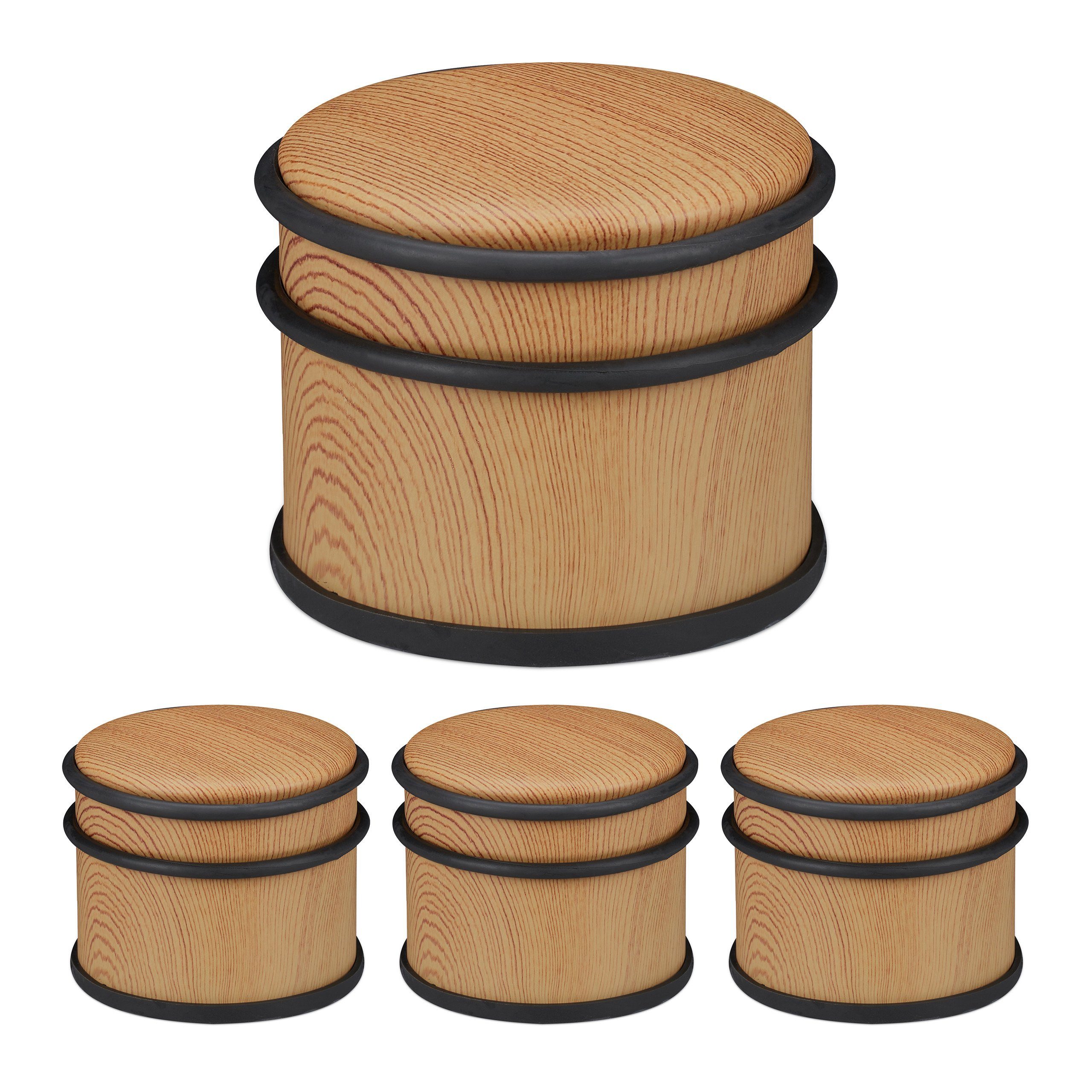relaxdays Türstopper 4 x Türstopper Holzoptik günstig online kaufen