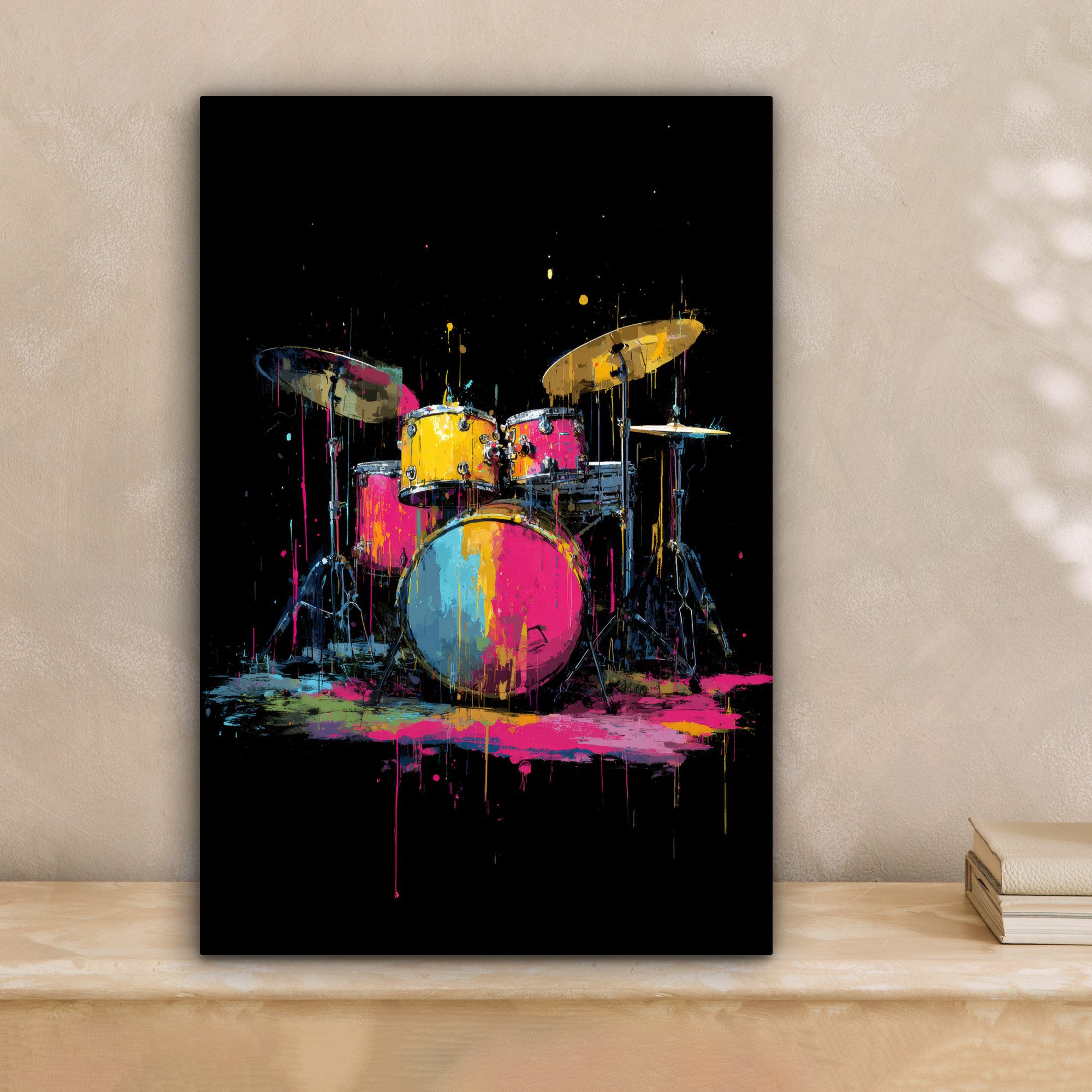 OneMillionCanvasses® Leinwandbild Schlagzeug - Bunt - Farbe - Lebendig, Fot günstig online kaufen