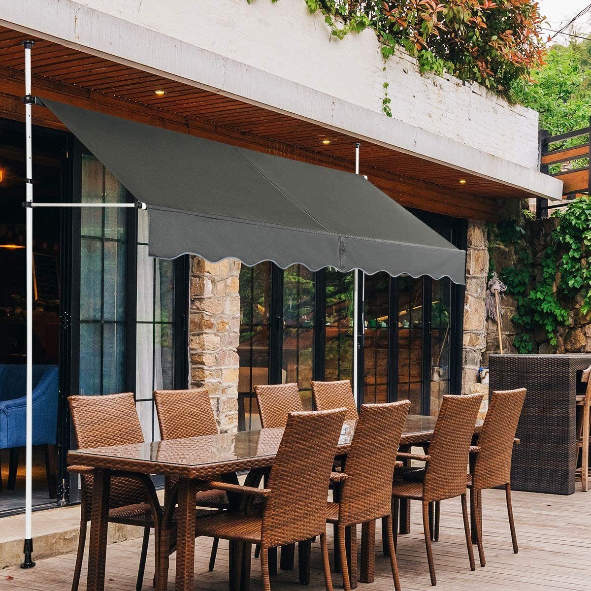 COSTWAY Klemmmarkise 250cm breit, höhenverstellbar 200-300cm, günstig online kaufen