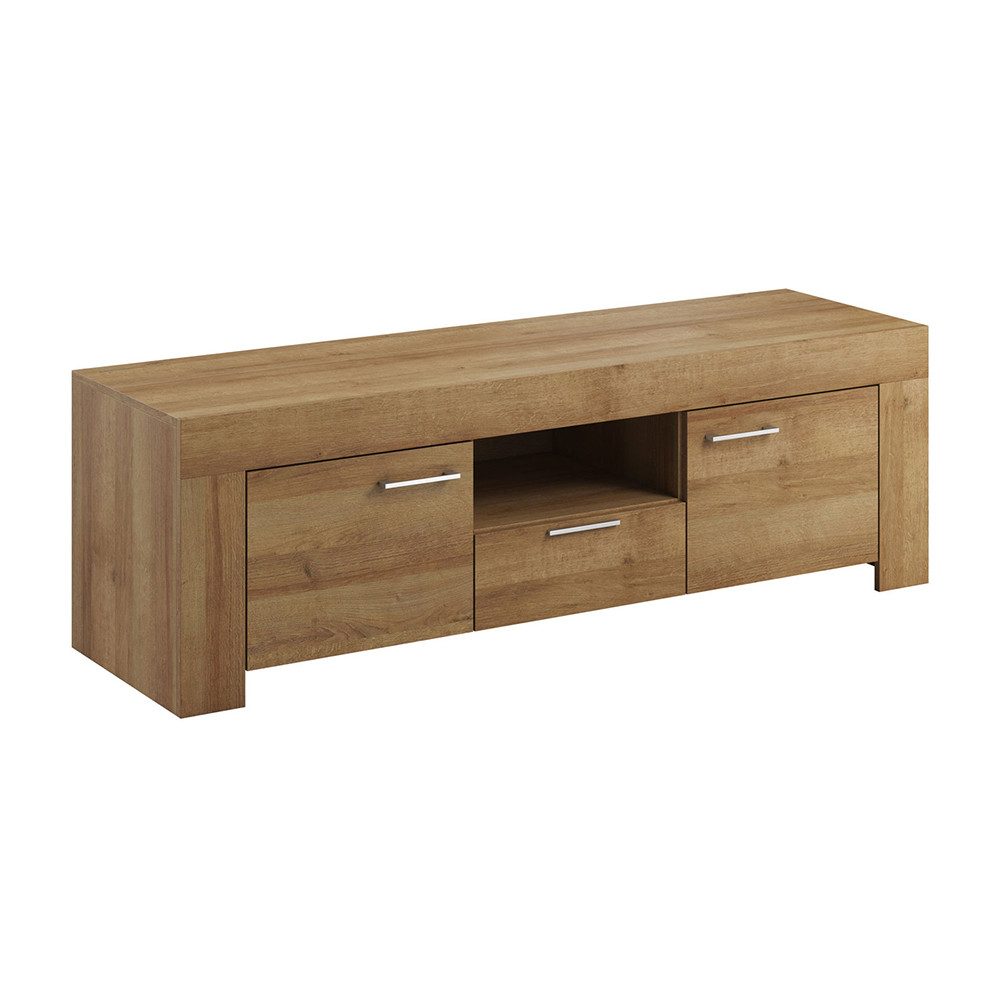 Feldmann-Wohnen Lowboard Sky (Sky, 2 St., Lowboard), 155x47x50cm Eiche Riviera