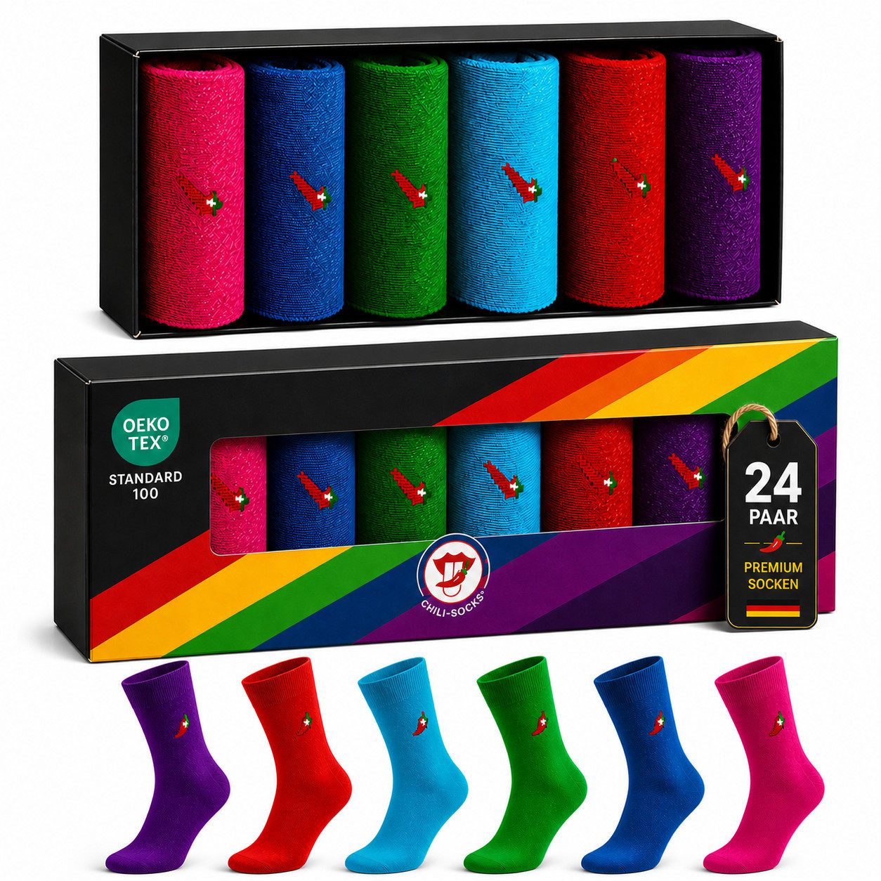 Freizeitsocken LIMITED EDITION Rainbow Bunte Socken - Eyecatcher Farben aus Baumwolle