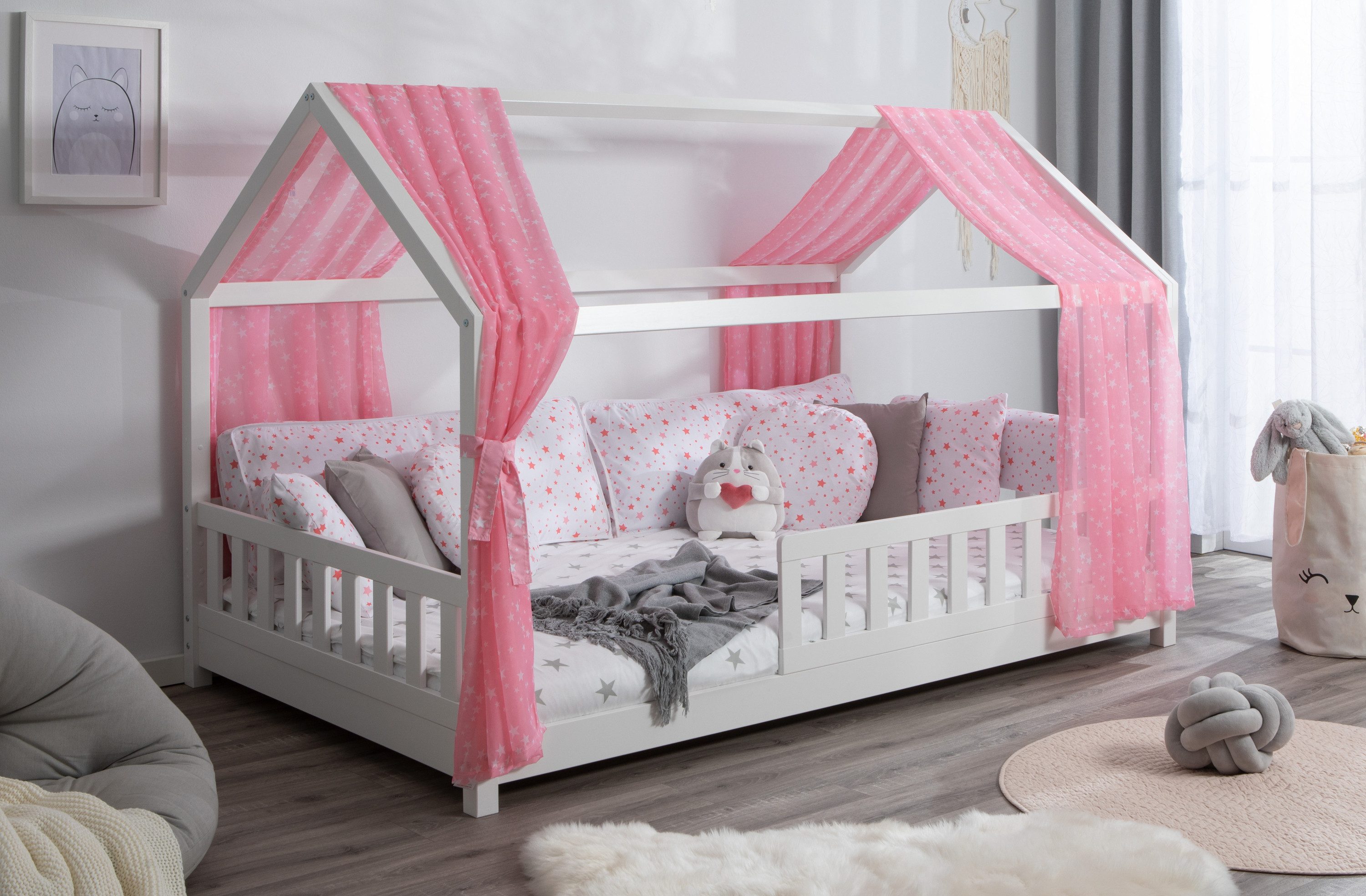 Ticaa Betthimmel Tüll-Set für Hausbett