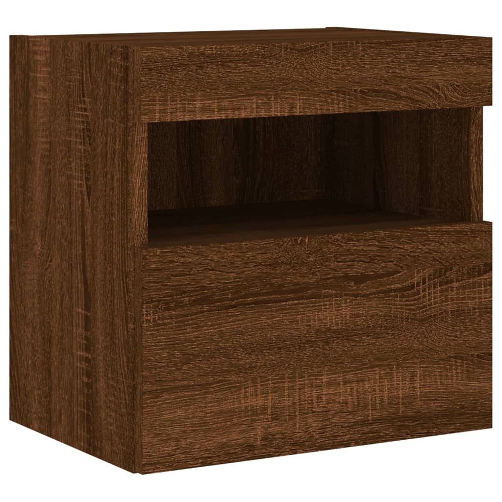 vidaXL TV-Wand TV-Wandschrank mit LED-Leuchten Braun günstig online kaufen
