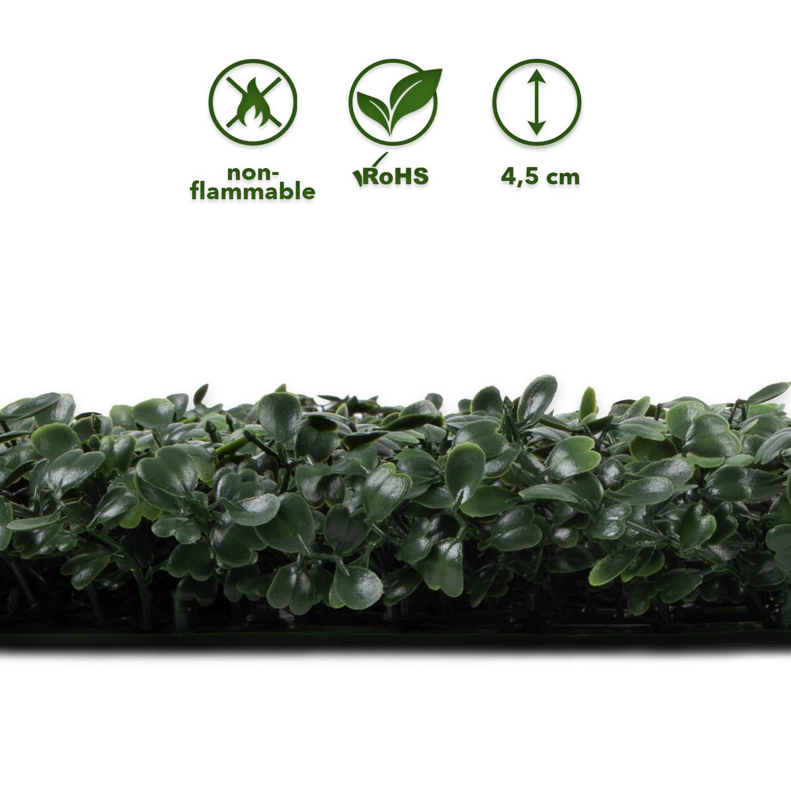 Pflanzenwand UV-beständig Arelie Kunstpflanze Dark-Green, Kubus,