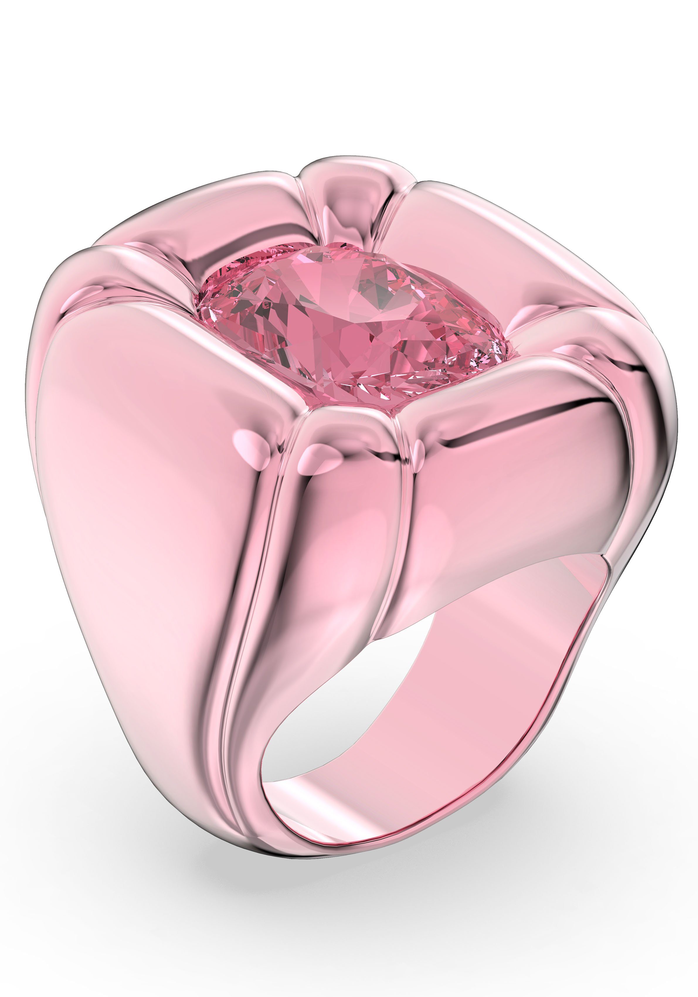Ring, Kristall Swarovski® Swarovski Cocktail Fingerring 5610803,5609721, rosa-pink Dulcis mit 5610804,5609725,