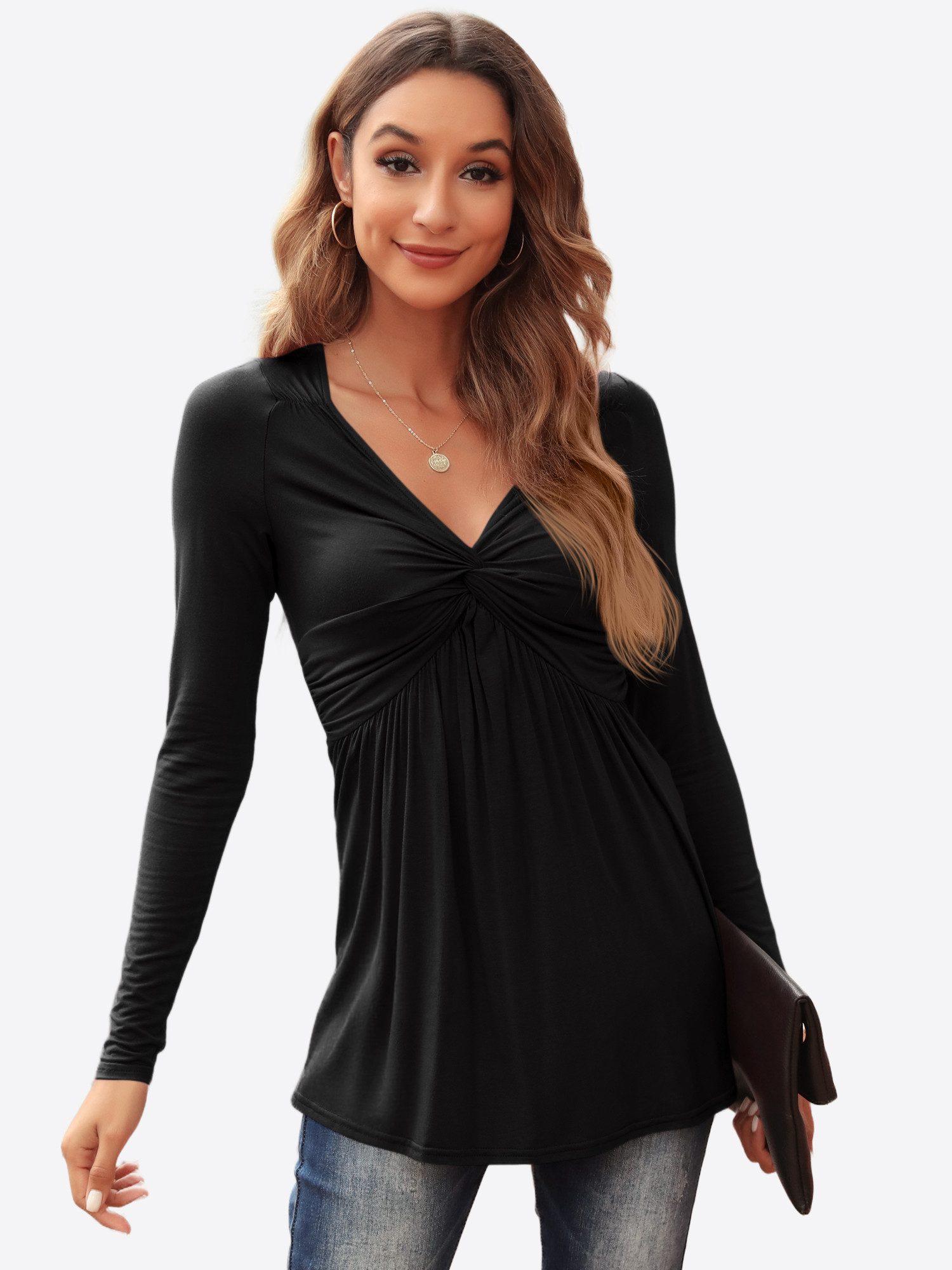 Imily Bela T-Shirt Damen Langarmshirt Tops günstig online kaufen