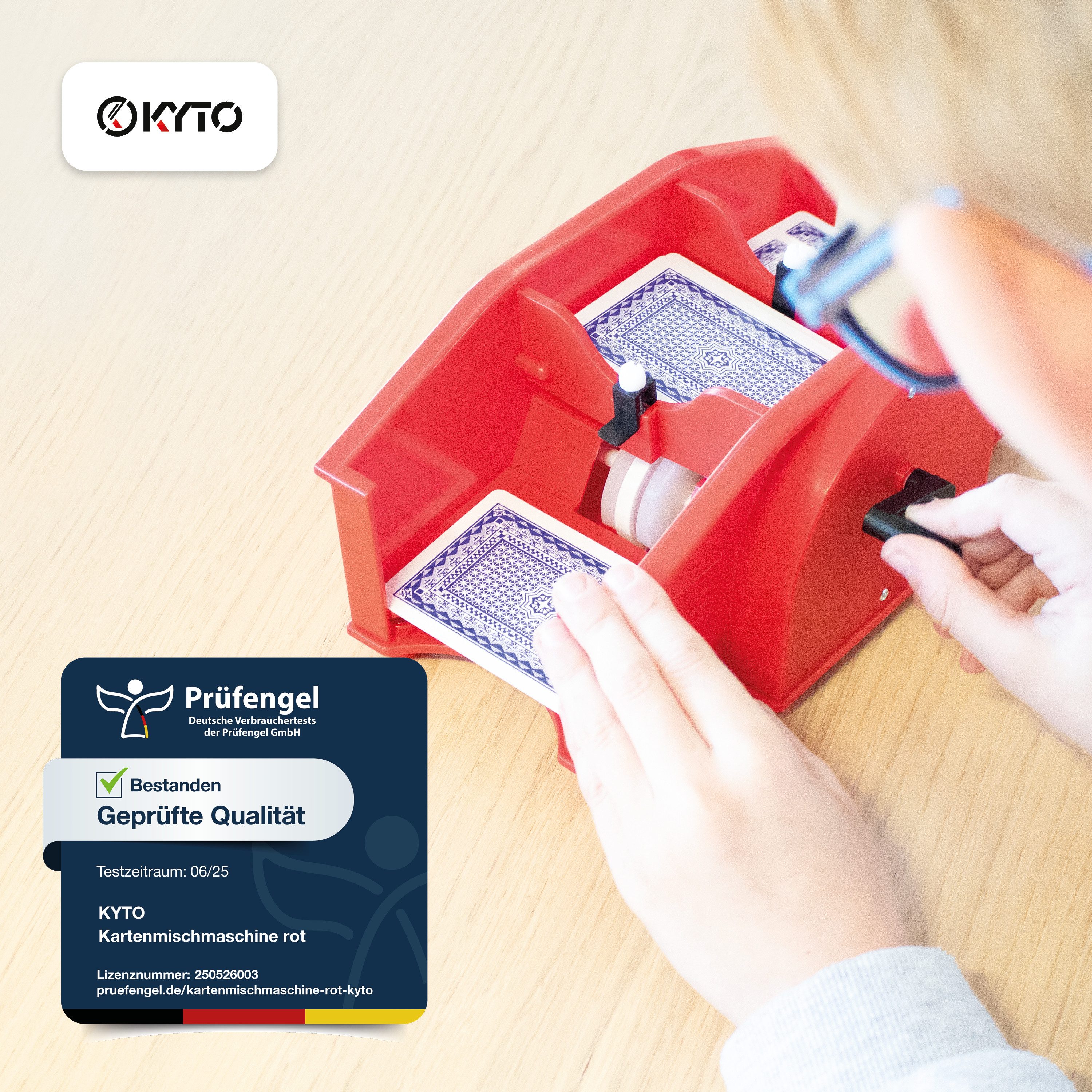 Kyto Spiel Kyto Manuelle Kartenmischmaschine rot inkl. 1x Spielkarten