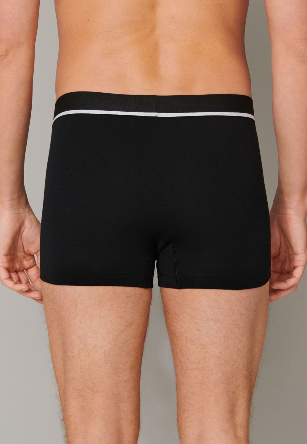 6er / Pack schwarz im melange schwarz Cotton Boxershorts Webgummibund, (6-St) grau / Organic mit Schiesser