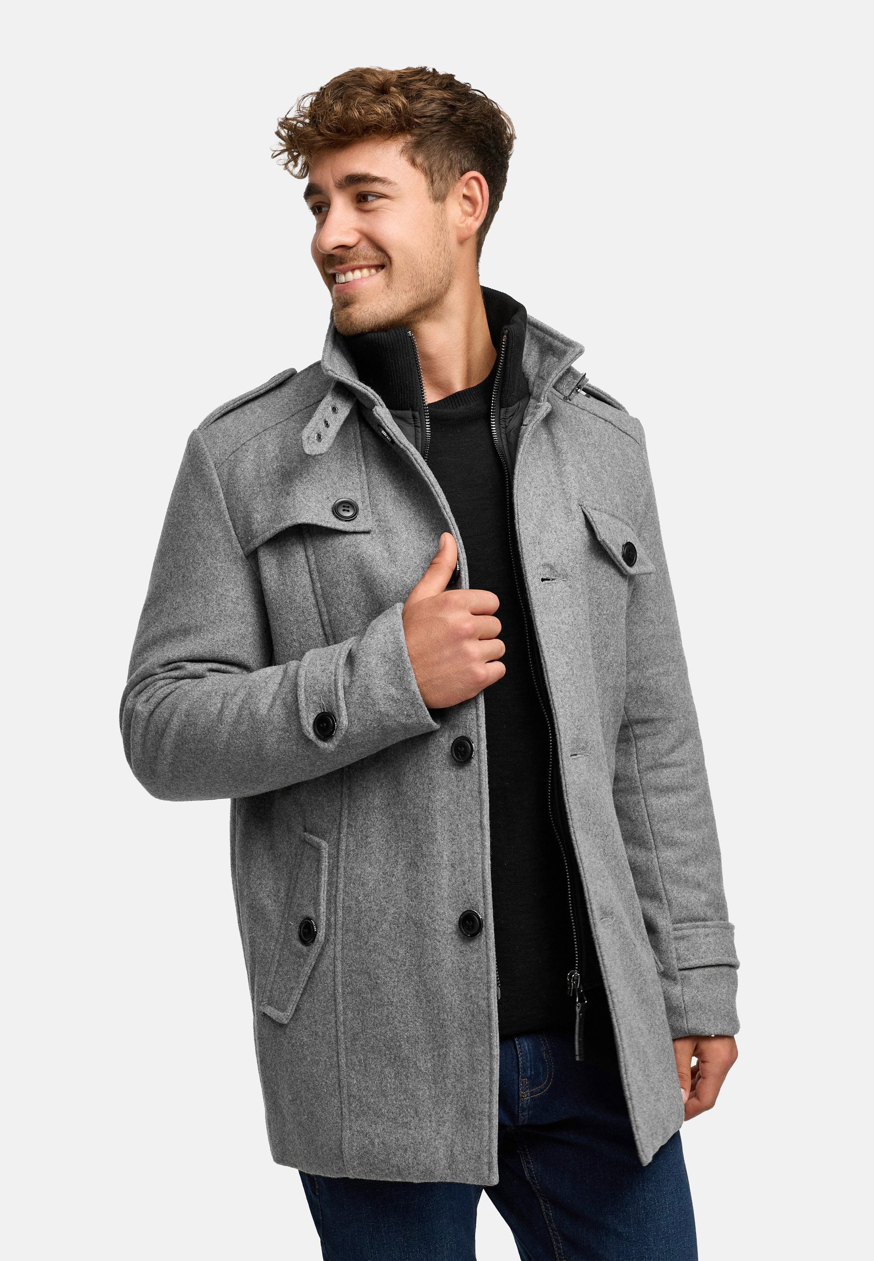 Indicode Kurzmantel Herren Brandon Mantel Winter Herrenmantel