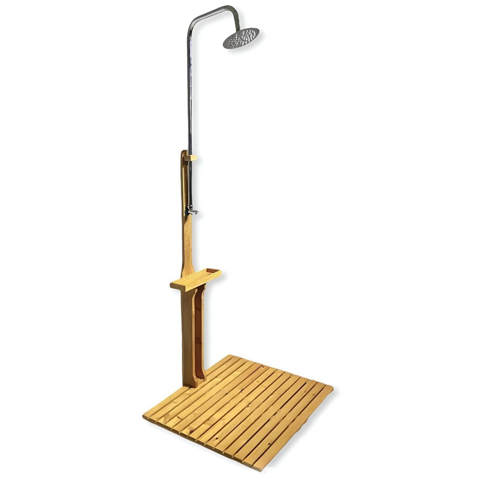 BURI Gartendusche Gartendusche Kiefernholz mit Eisen verzinkt Dusche Garten 75x75x221cm