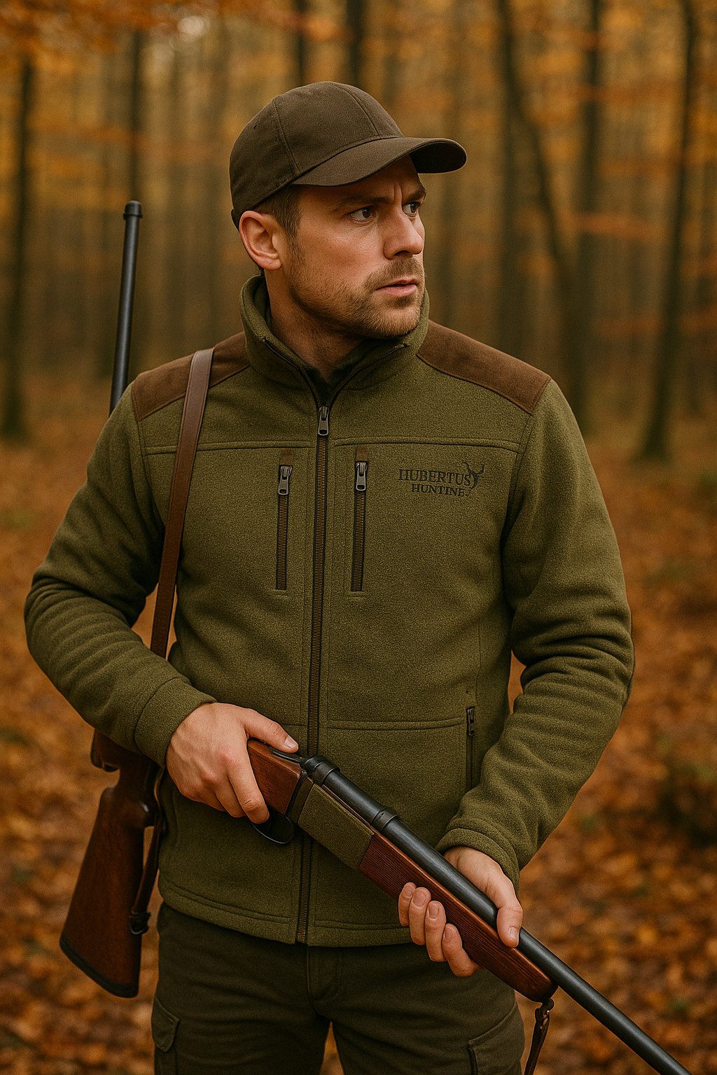 Hubertus® Hunting Outdoorjacke Jagd-Fleecejacke "Lahti" oliv/braun Jagdjack günstig online kaufen