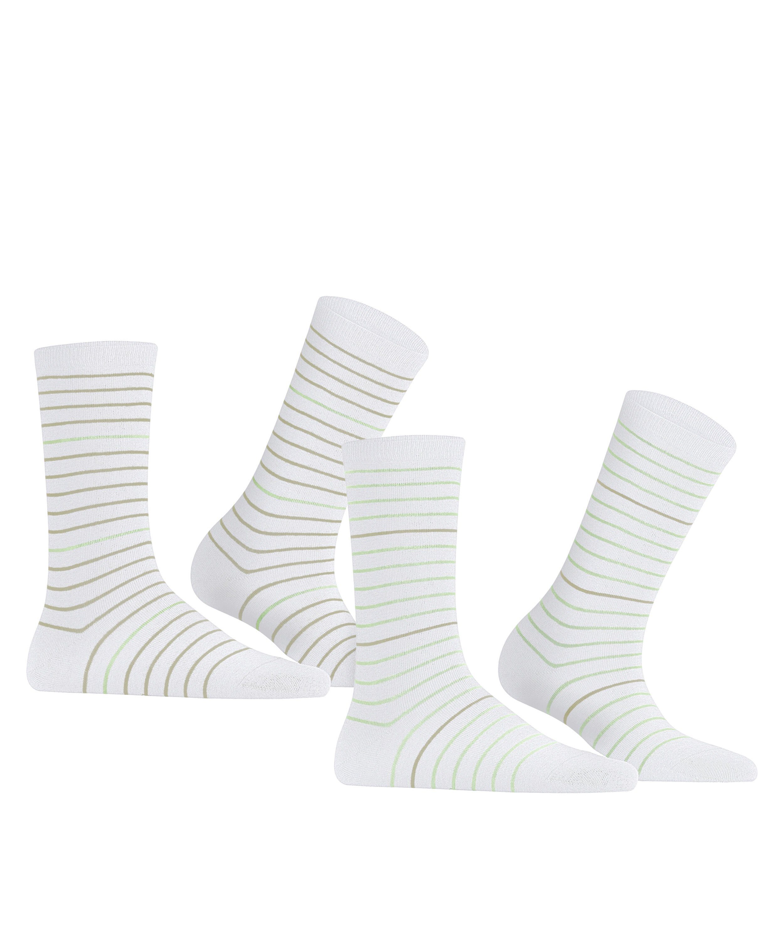 Fine (2-Paar) white (2100) Socken 2-Pack Esprit raw Stripe