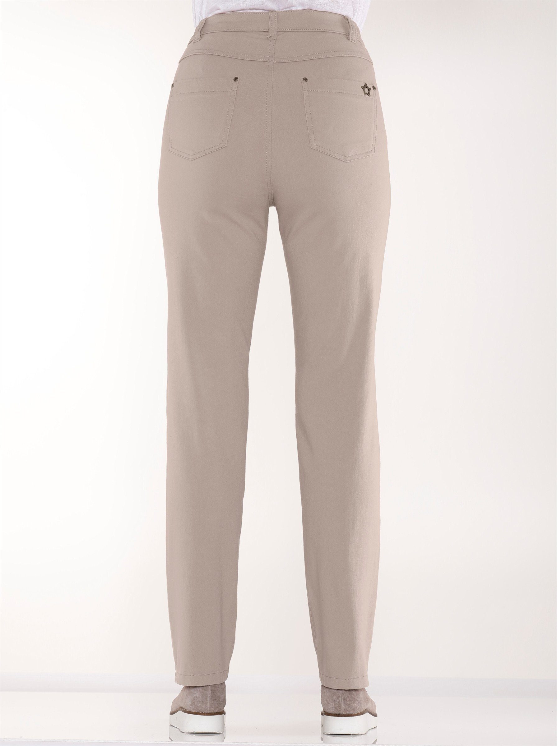 Sieh an! Bequeme Jeans Stretch-Hose komfortabel mit seitlichem Dehnbund