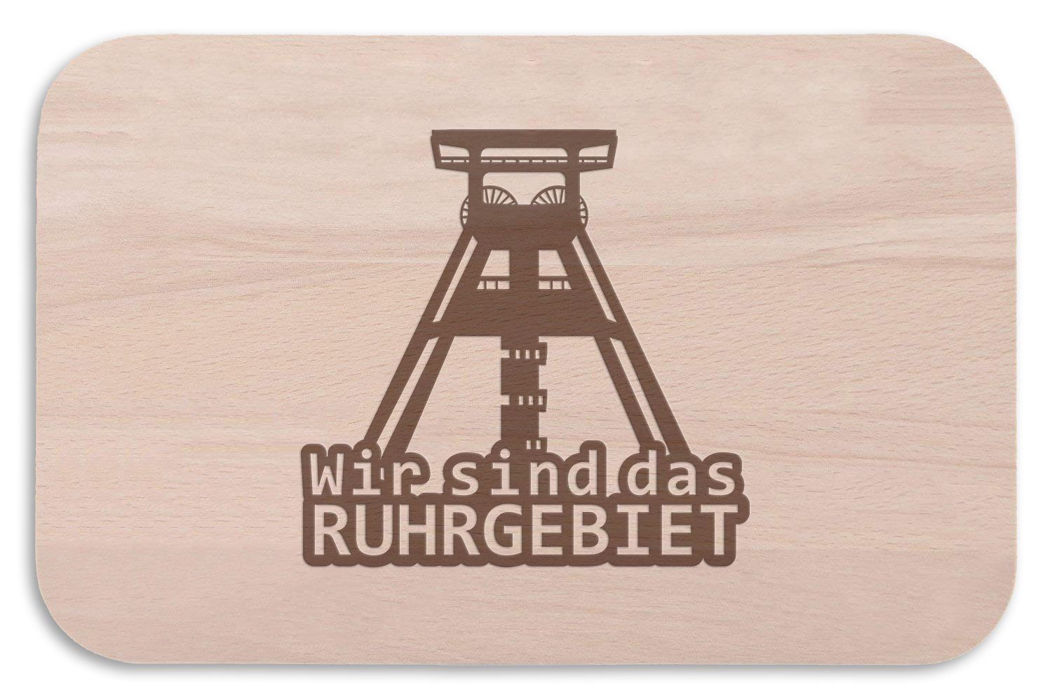 GRAVURZEILE Schneidebrett - "Wir sind das Ruhrgebiet" - Frühstücksbrettchen -, Buchenholz, Geschenk für Familie & Freunde