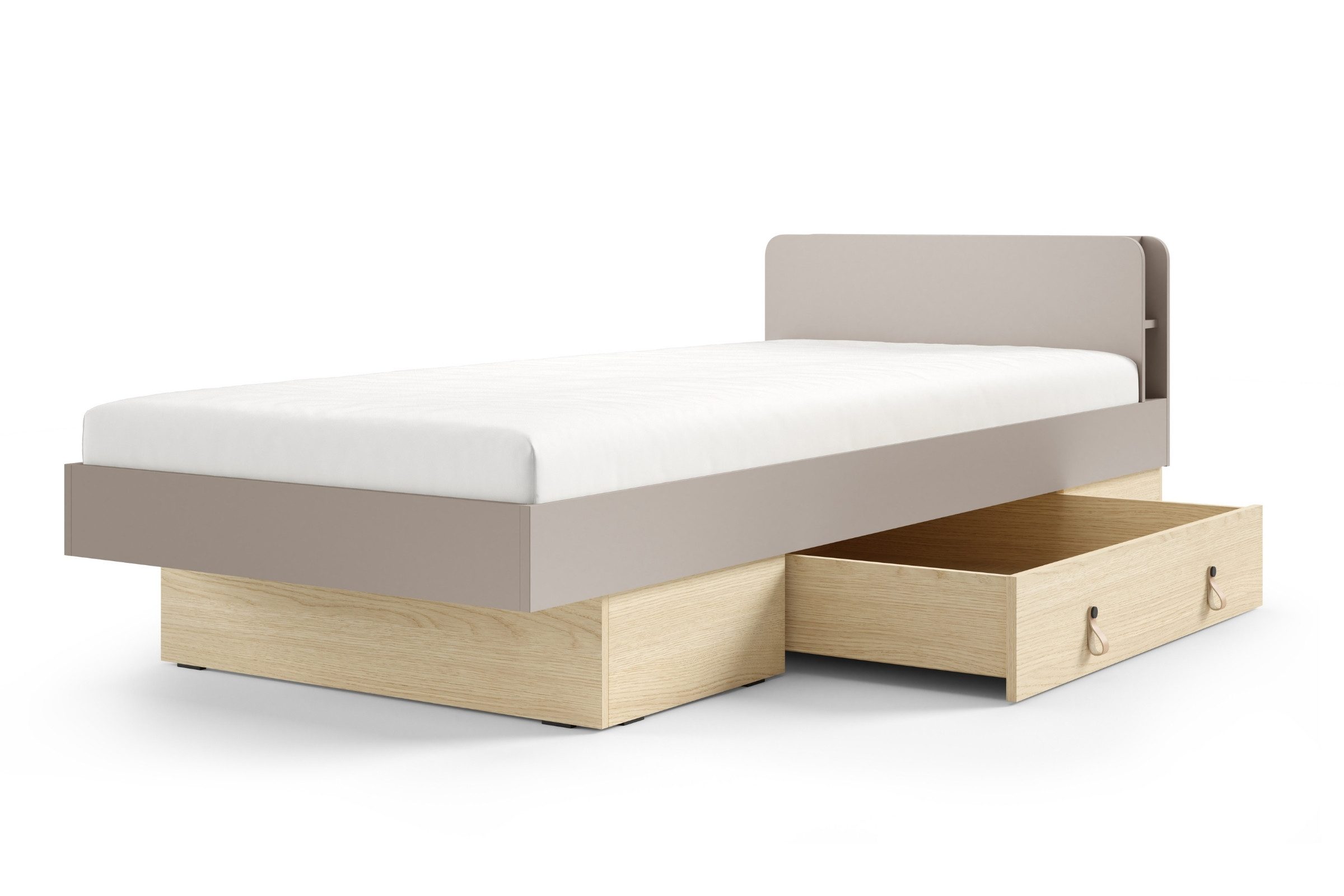 Deine Möbel 24 Einzelbett Bett SOVI 18 90x200 / SOVI 19 120x200 cm, skandinavisches Design (Set, 1-tlg., SOVI - Kollektion), Jugendbett, Kinderbett mit Schublade, Regal und Lattenrost