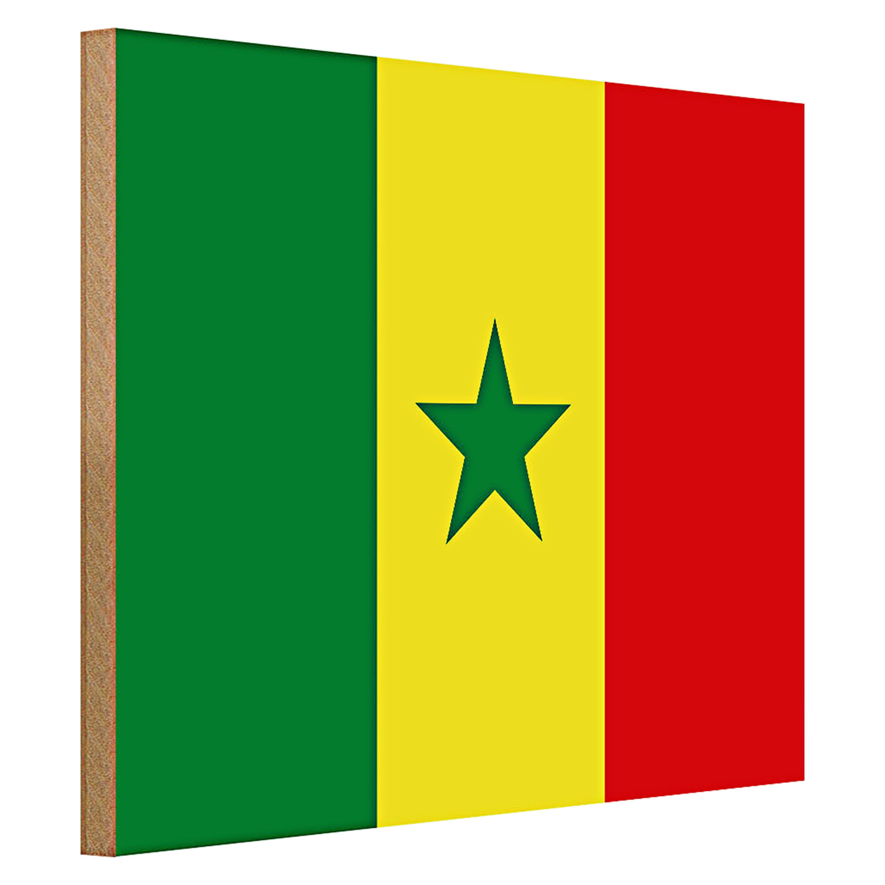 Roomando Holzbild Flagge Senegal 40x30cm Flag of Senegal