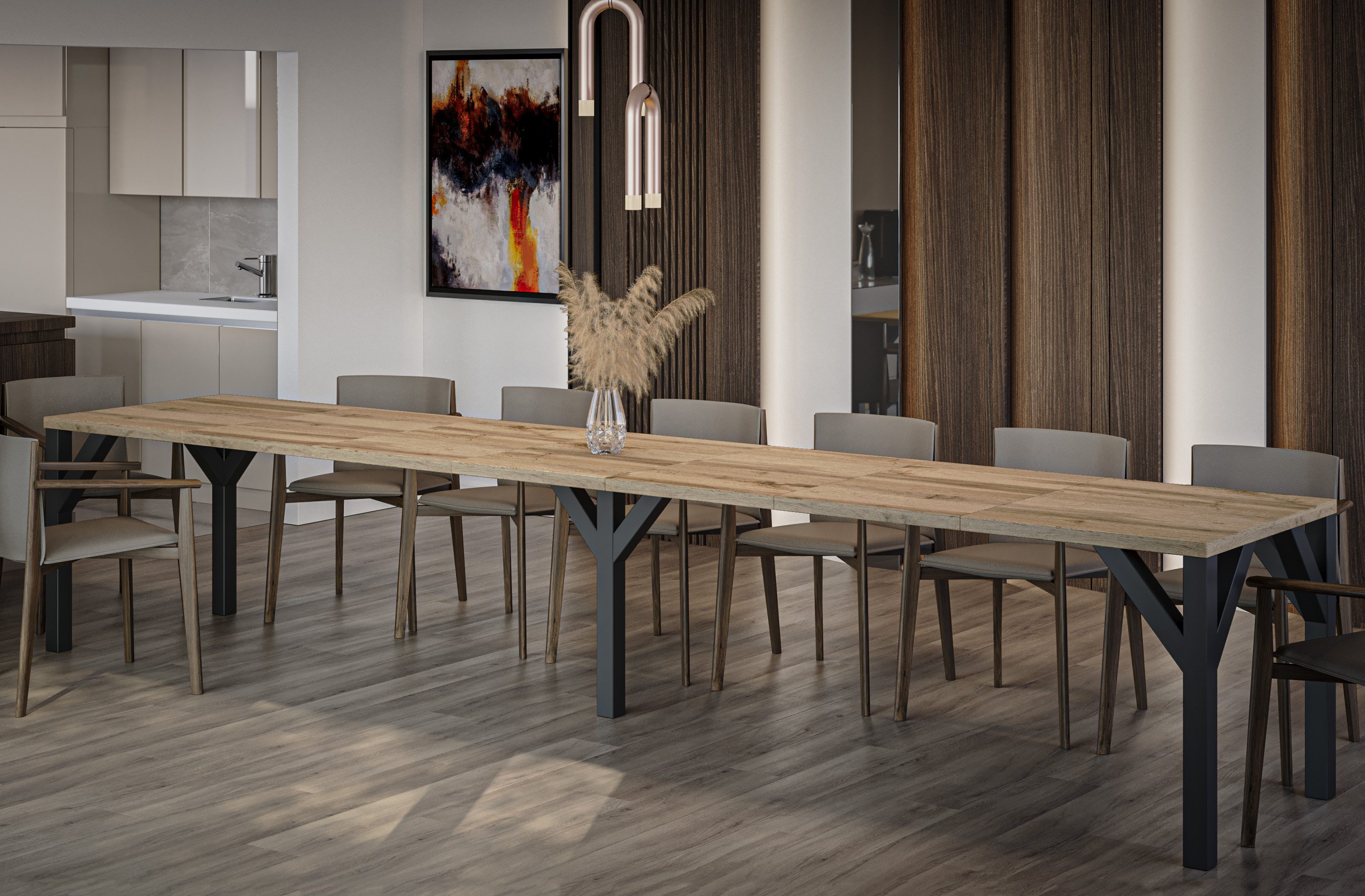 Endo-Moebel Kulissen-Esstisch XXL Dunaj 130-405cm ausziehbar erweiterbar ex günstig online kaufen