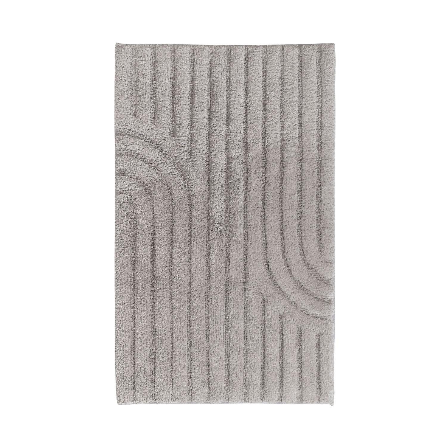 casa NOVA Badematte MINORI, Grau, Baumwolle, rechteckig, waschbar bis 40 °C, L 100 x B 60 cm