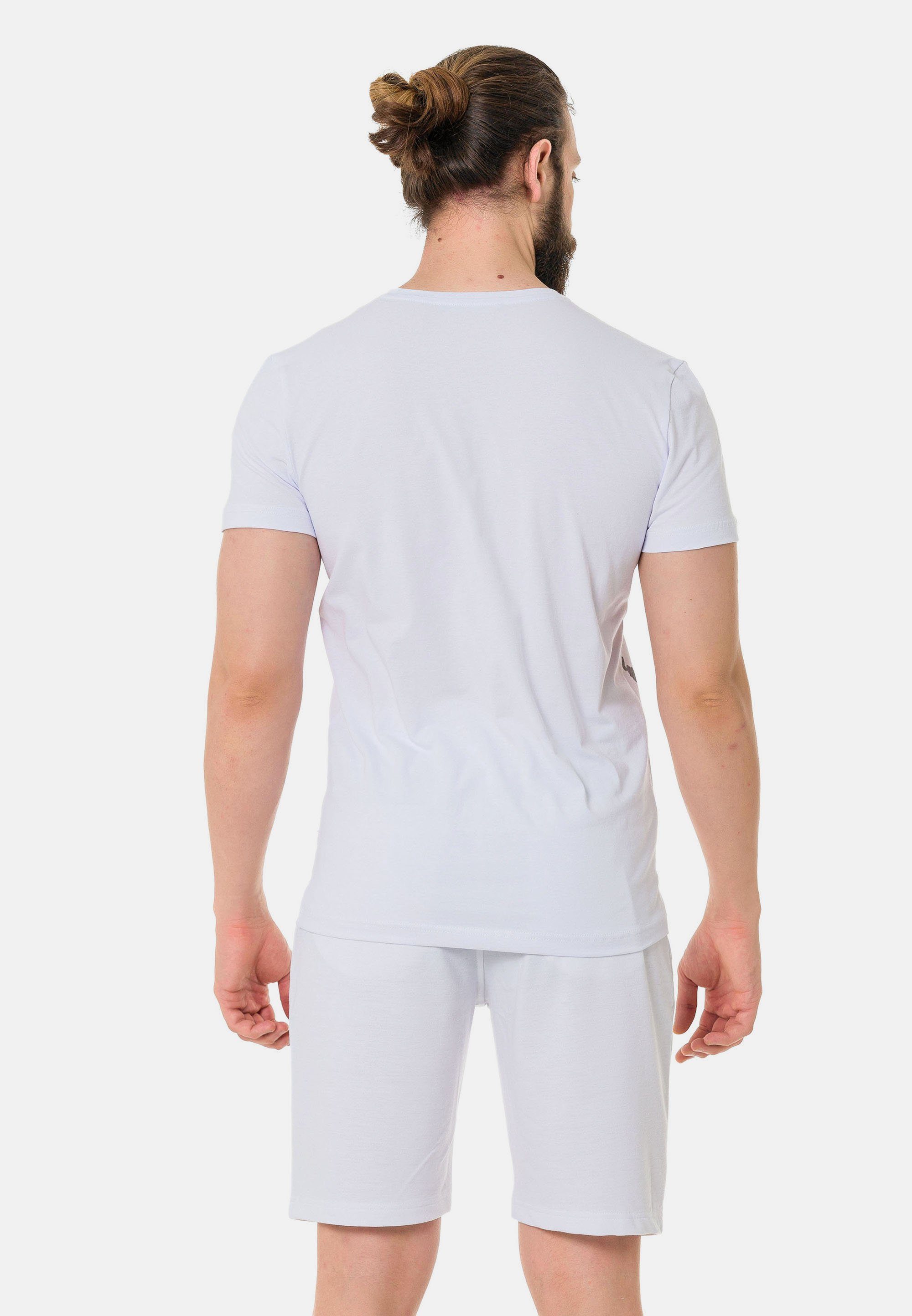 Cipo & Baxx T-Shirt mit Markenprint weiß coolem