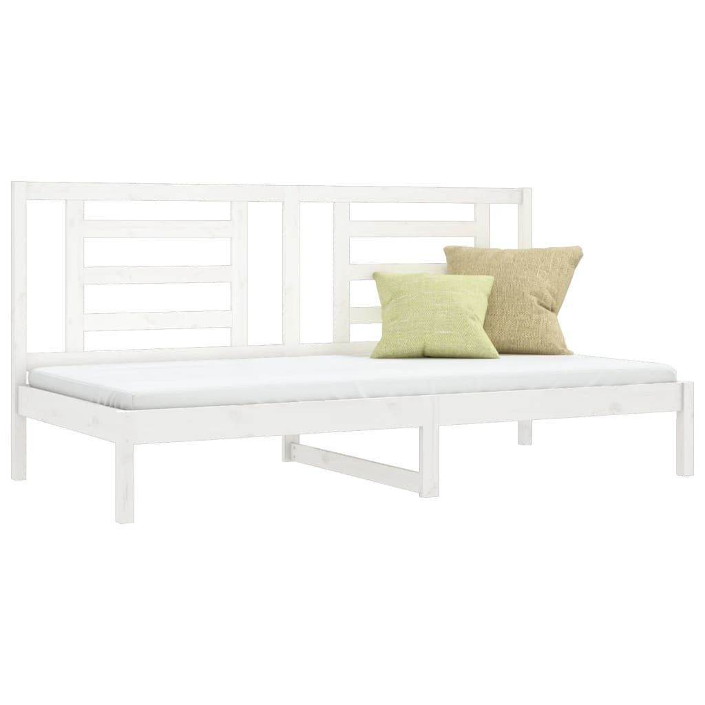 vidaXL Bett Tagesbett ohne Matratze Weiß 90x200 cm Massivholz Kiefer