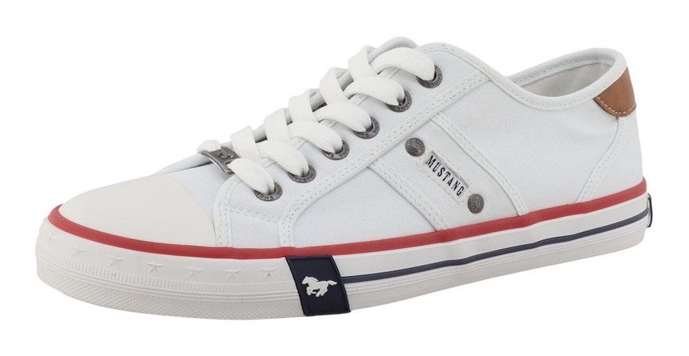 Mustang Shoes Calogero Sneaker Freizeitschuh, Halbschuh, Schnürschuh mit modischen Kontrastnähten