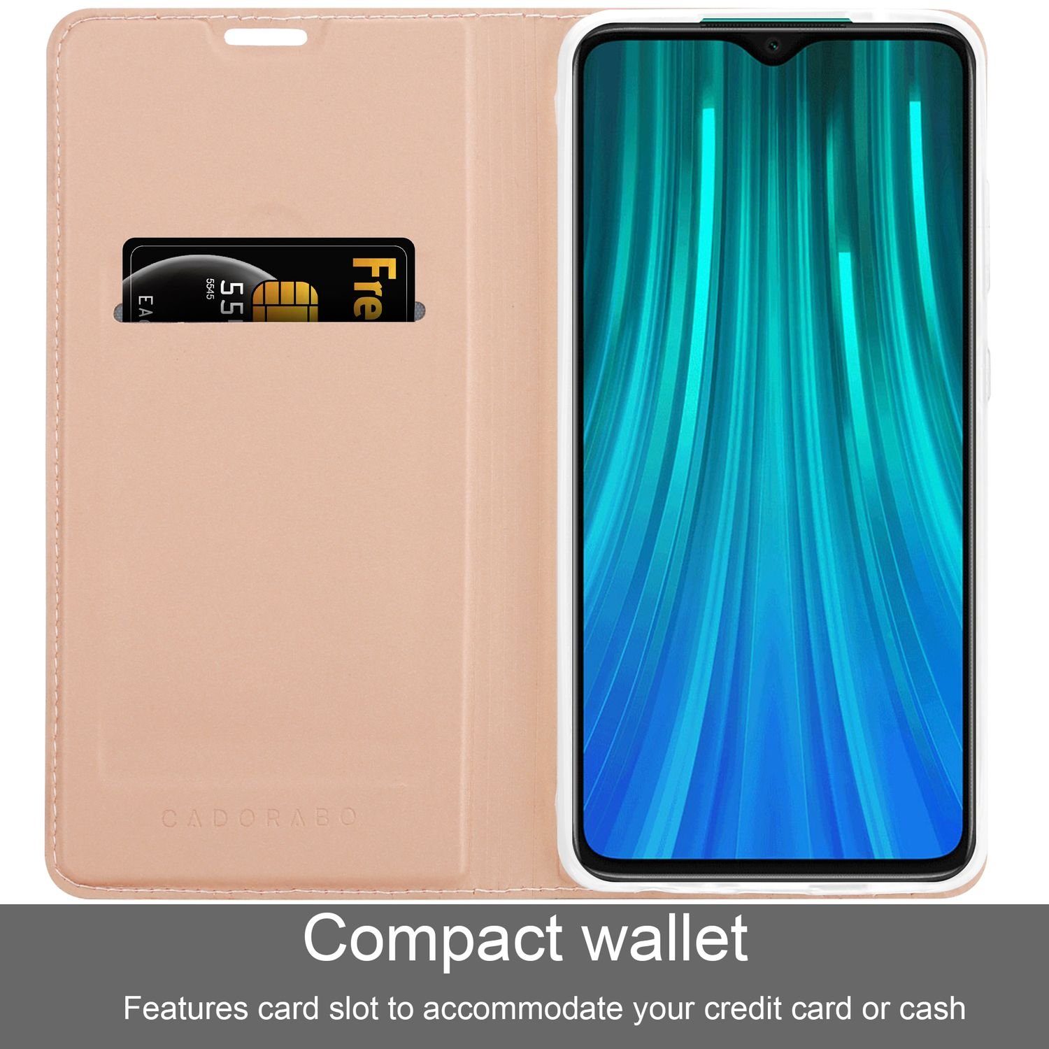 Cadorabo Handyhülle für Xiaomi RedMi NOTE 8 PRO Hülle Xiaomi RedMi NOTE 8 PRO, Schutzhülle Hülle mit Standfunktion, Magnetverschluss und Kartenfach