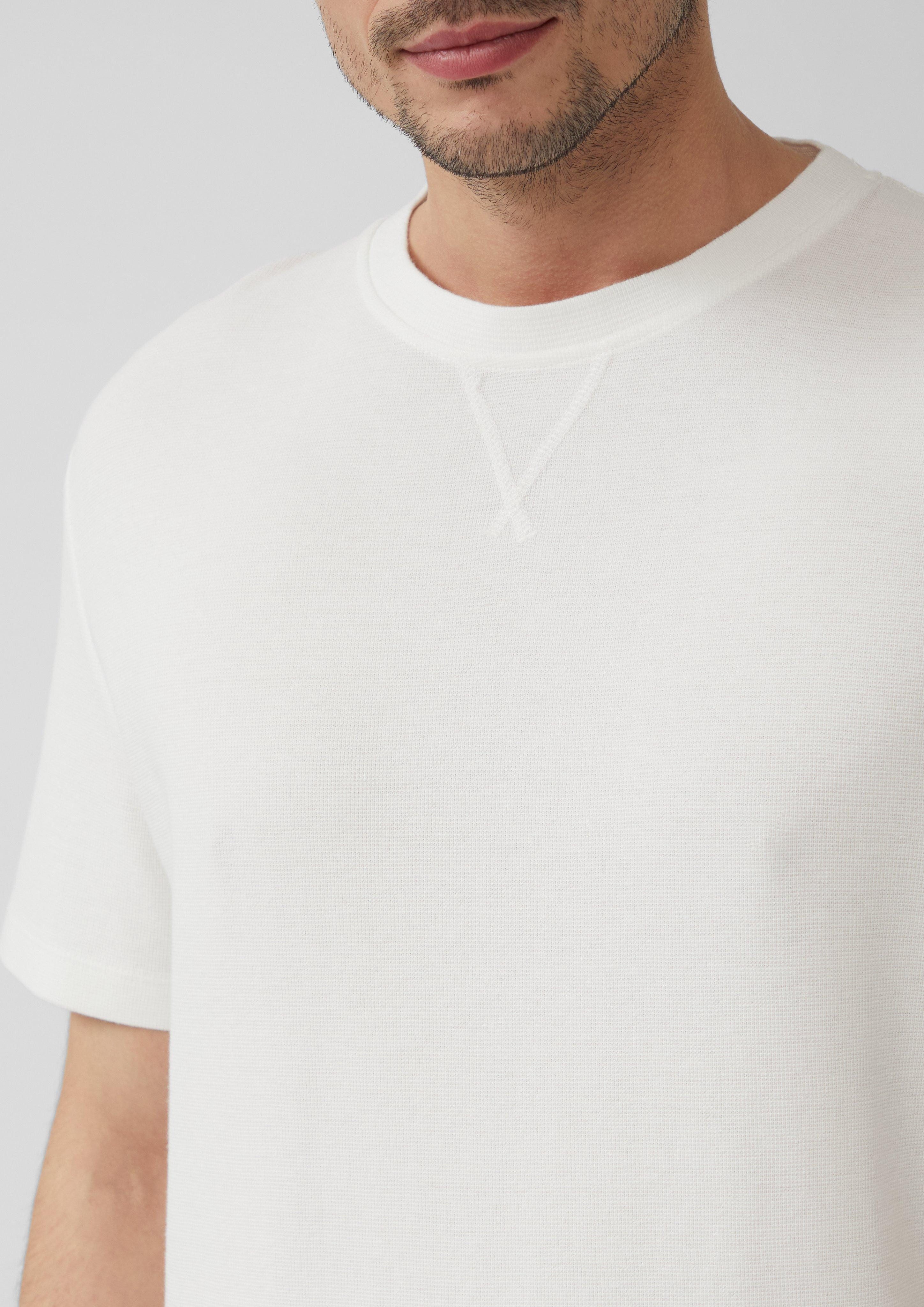 s.Oliver Kurzarmshirt Strukturiertes T-Shirt mit Crew günstig online kaufen