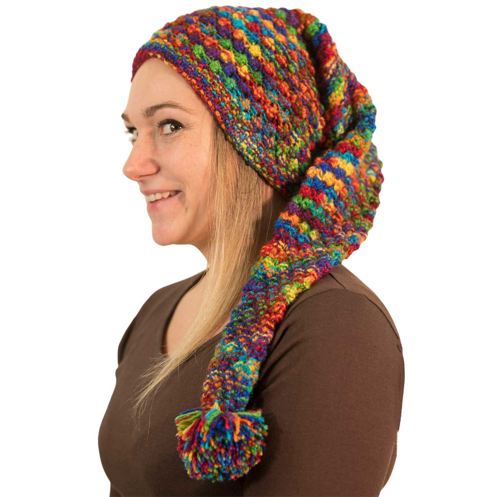 KUNST UND MAGIE Bommelmütze Strickmütze Zipfelmütze Bommelmütze Mütze Wollm günstig online kaufen