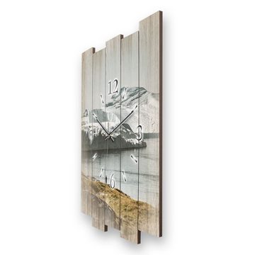 Kreative Feder Wanduhr Designer-Wanduhr Eisige Küste (ohne Ticken; Funk- oder Quarzuhrwerk; elegant, außergewöhnlich, modern)