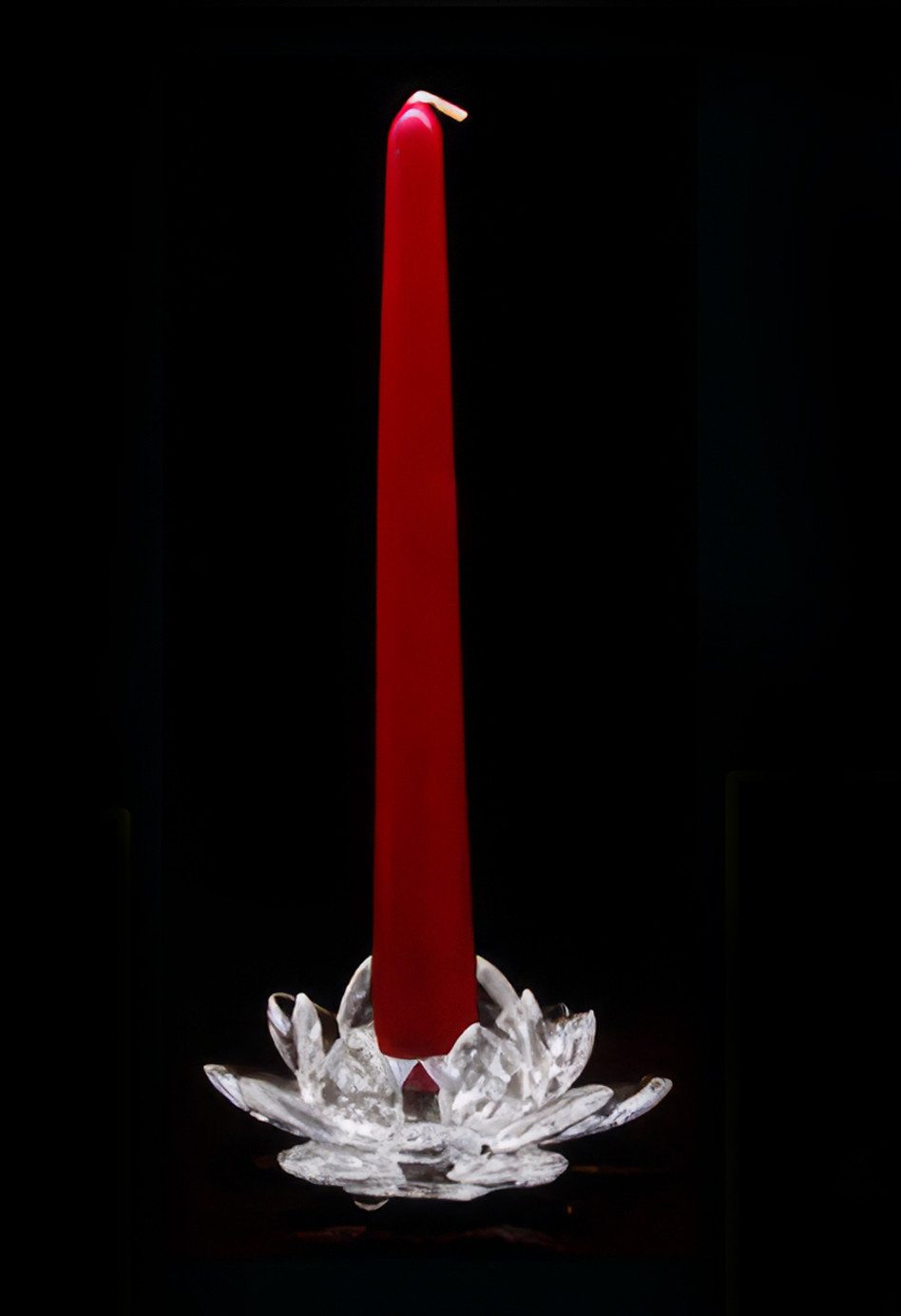 Yudu Kerzenständer Kerzehalter Seerose aus Kristallglas Tischdekoration Glas Glasblume – Bild 3 von 3