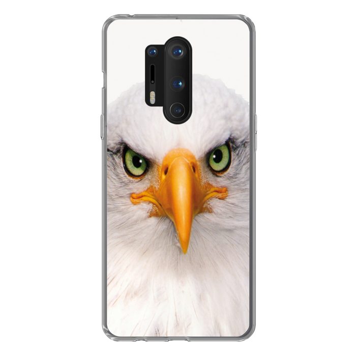 MuchoWow Handyhülle Jungen - Adler - Amerikanischer Weißkopfseeadler - Vogel - Porträt - Phone Case Handyhülle OnePlus 8 Pro Silikon Schutzhülle