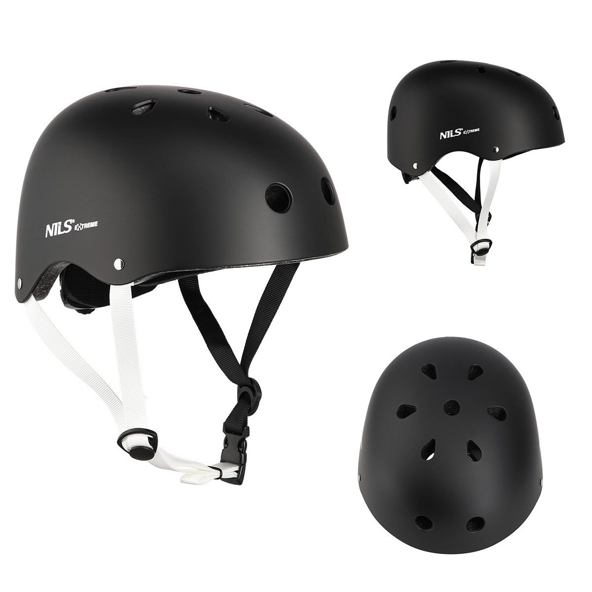 NILS EXTREME Skatehelm Helm XS für Scooter Skateboard Inline Schwarz