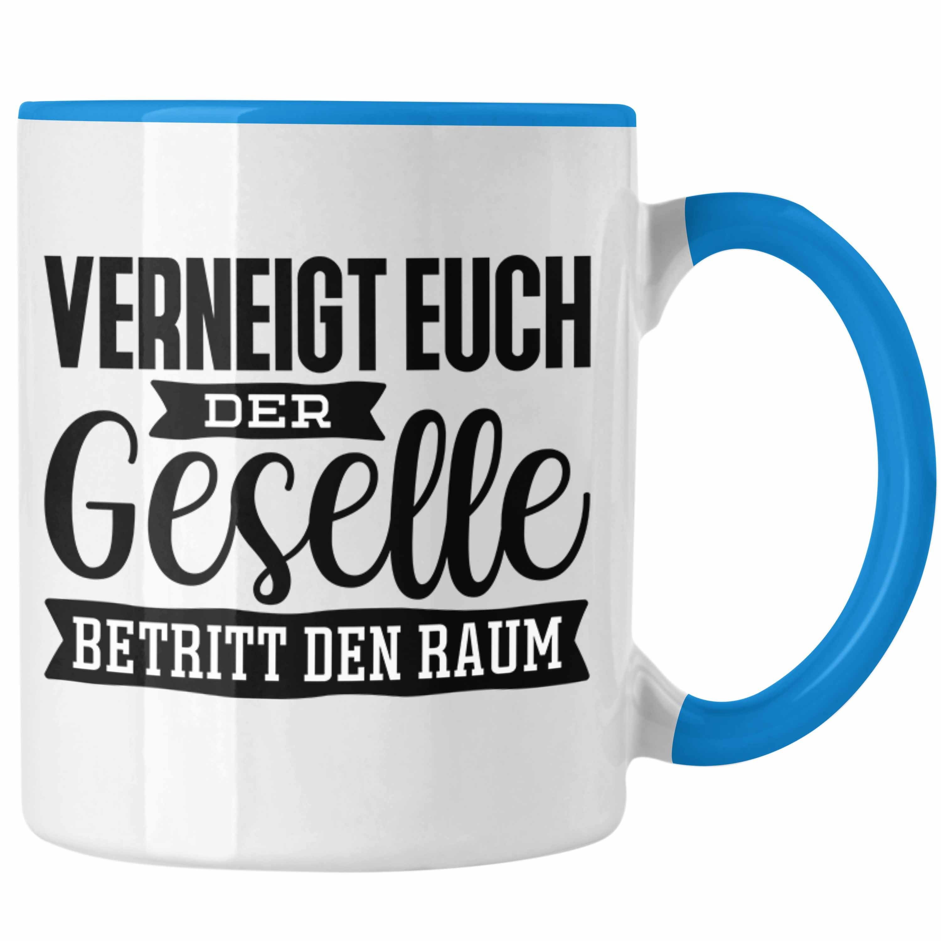 Trendation Tasse Geselle Prüfung Bestanden Tasse Geschenk Verneigt Euch Der Geselle Bet Blau