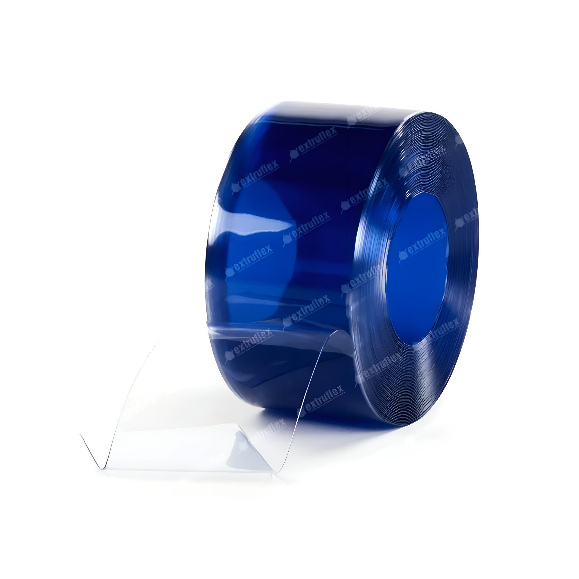 3x300mm PVC-Streifen Lamellenvorhang blau-transparent, Lamellen PVC-SHOP7