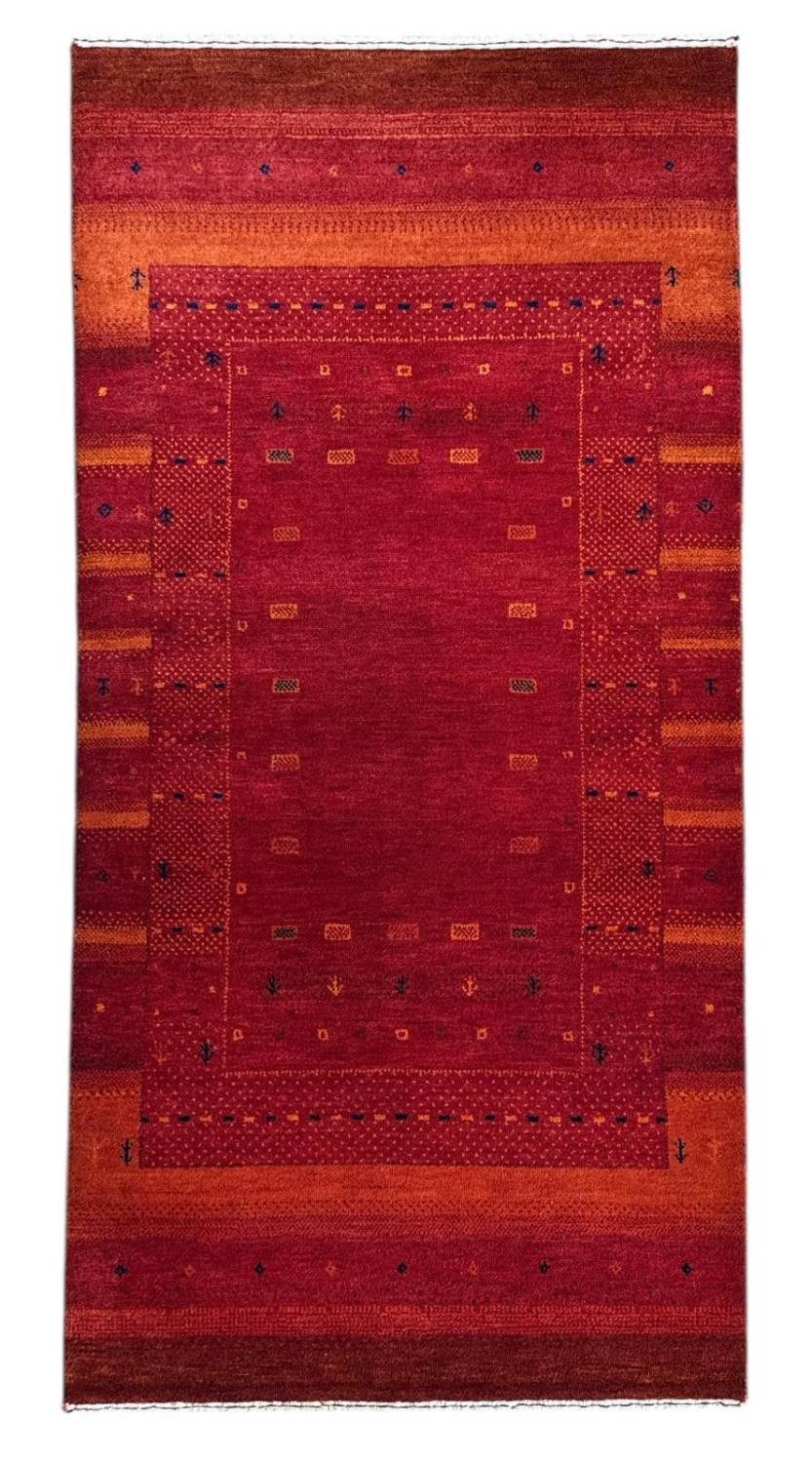 Rug Studios Teppich LORIBAFT TEPPICH HANDGEKNÜPFT, Rechteckig, Höhe: 18 mm, Wohnzimmer, 70 x 140 cm, Rot