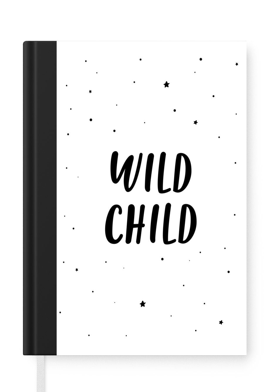 MuchoWow Notizbuch Zitate - Wildes Kind - Baby - Text, Journal, Merkzettel, Tagebuch, Notizheft, A5, 98 Seiten, Haushaltsbuch