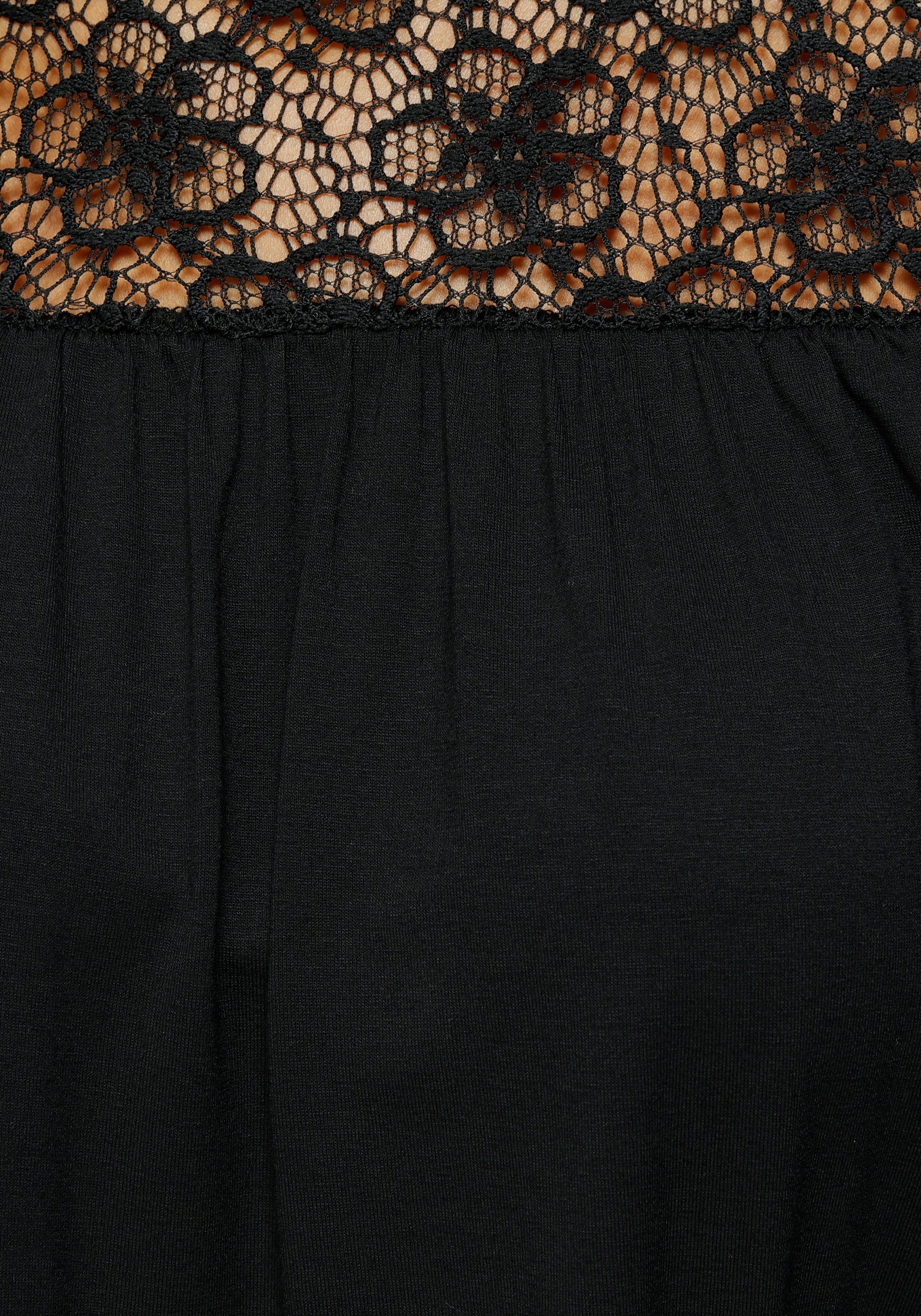 Laura Scott Langarmshirt mit schwarz (aus nachhaltigem Spitze Material)
